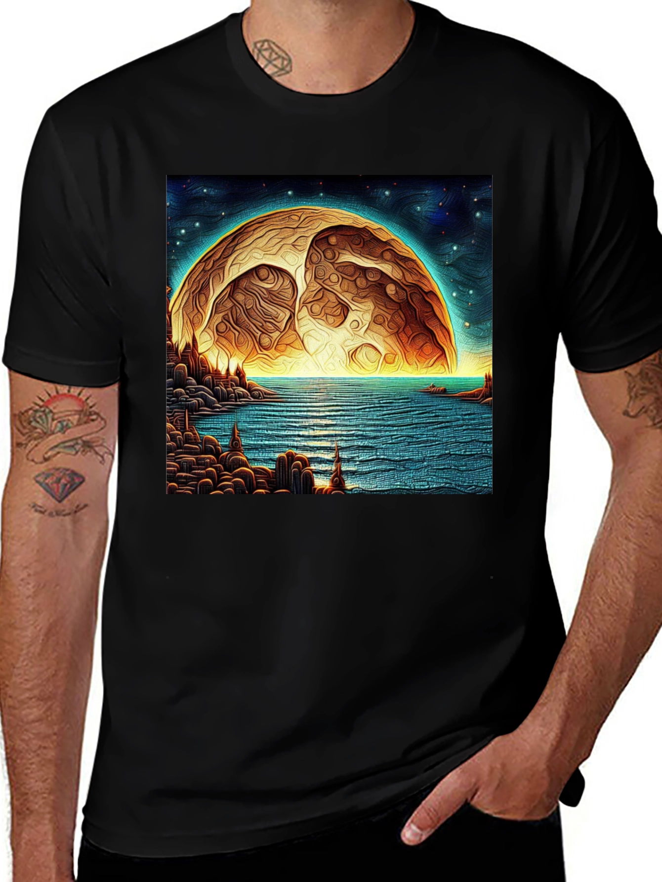 Variant 4 of Cosmic Moon T-Shirt