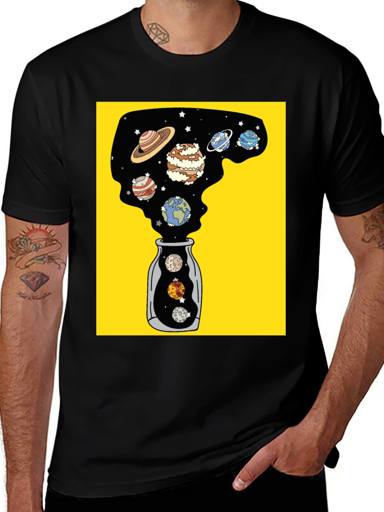 Planets in a Bottle Black Graphic Tee
