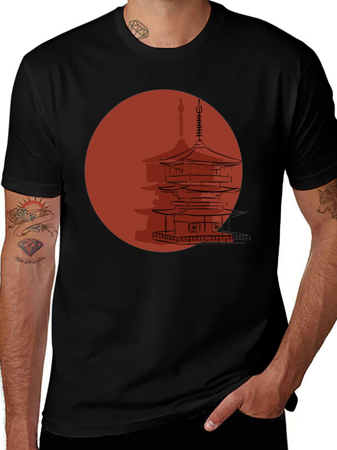 Variant 9 of Japanese Pagoda Graphic T-Shirt