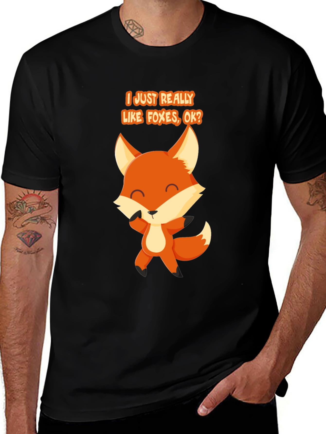 Variant 9 of Fox Lover T-Shirt - "I Just Really Like Foxes, OK?"