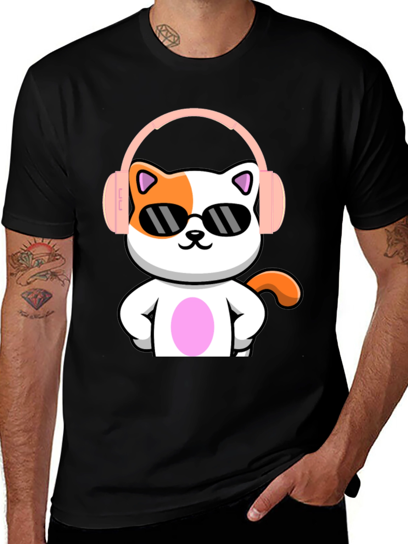 Variant 9 of Cool Cat Tee: Music Loving Kitten T-Shirt