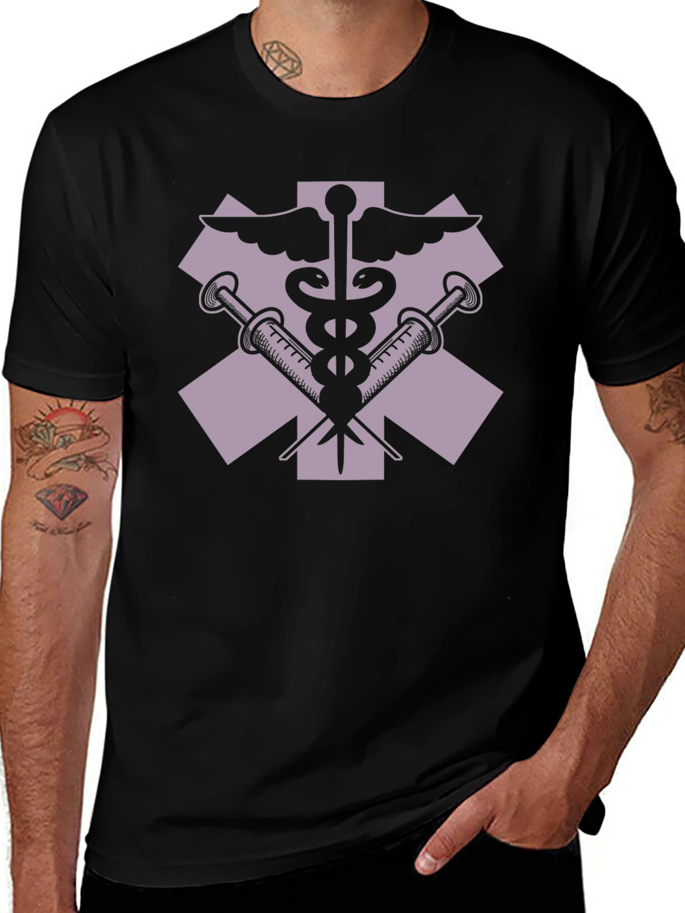 Variant 11 of Medical Symbol T-Shirt - Black