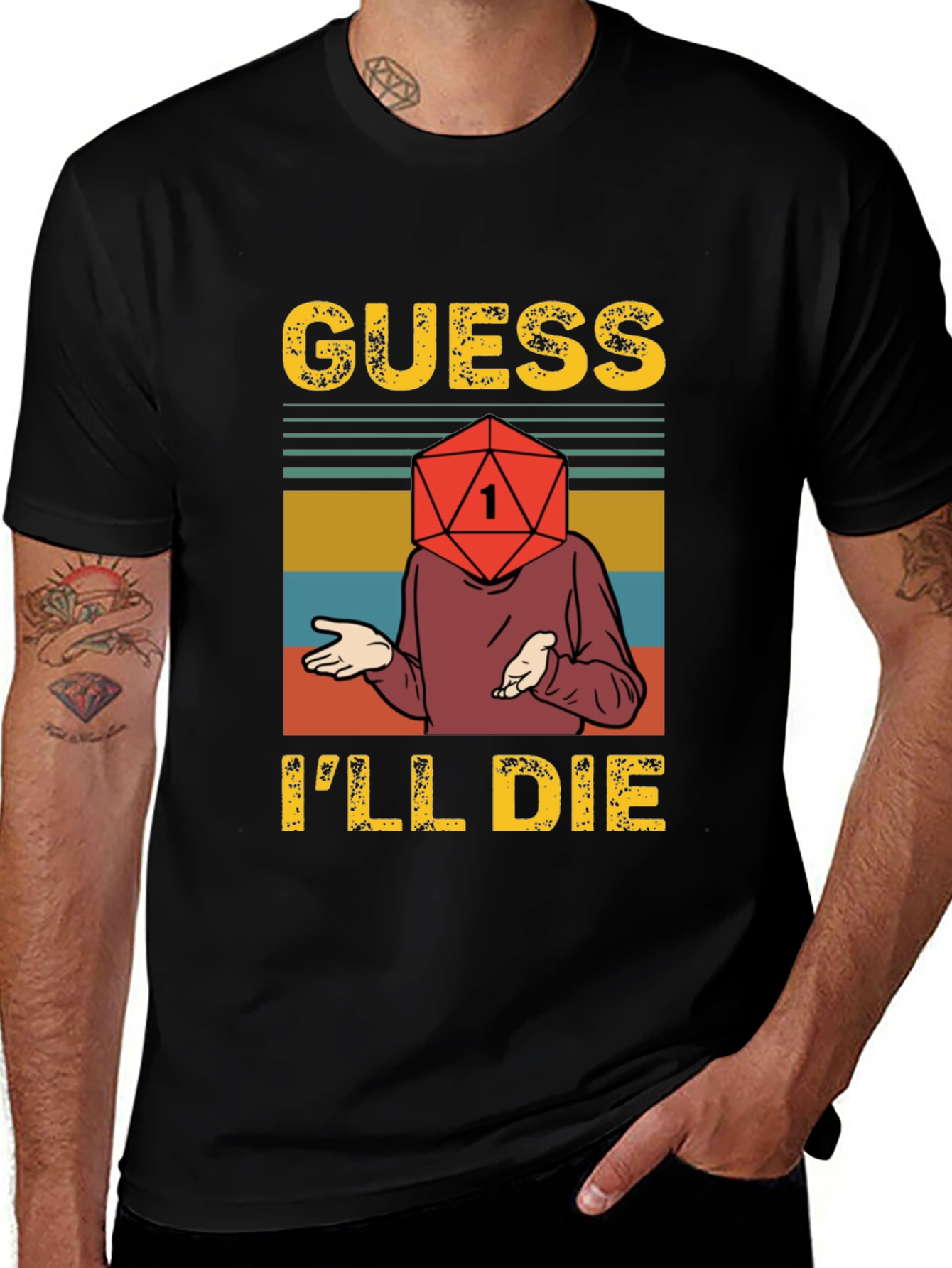 Variant 24 of Guess I'll Die D20 RPG T-Shirt