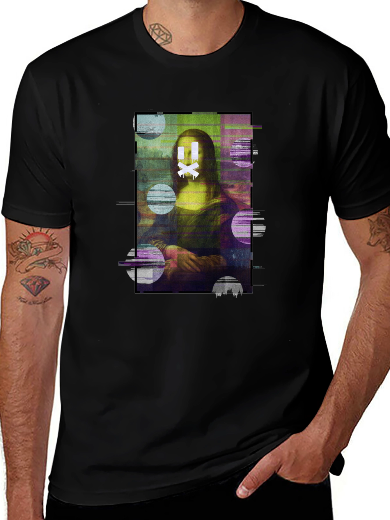 Variant 6 of Mona Lisa Glitch Men's Graphic Tee