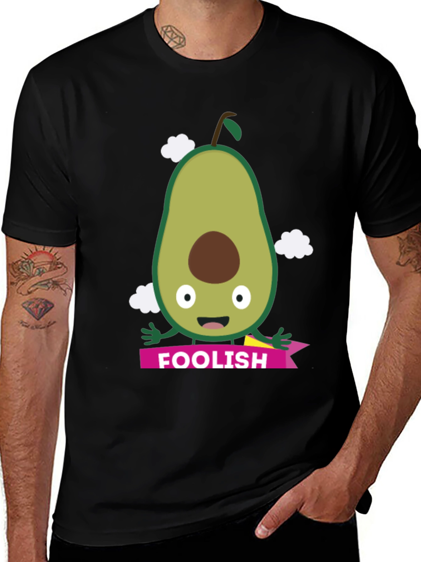Variant 24 of Foolish Avocado Graphic Tee - Unisex Black T-Shirt