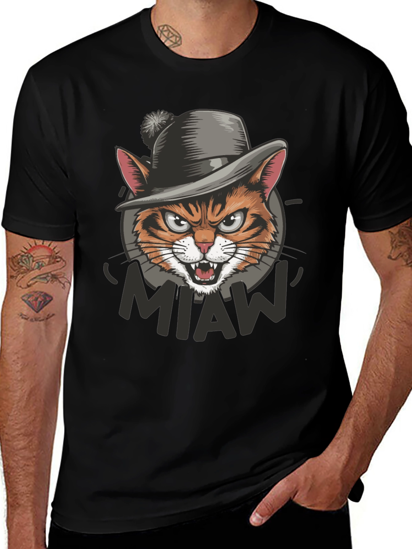 Variant 30 of Cool Cat 'Miaw' Graphic T-Shirt