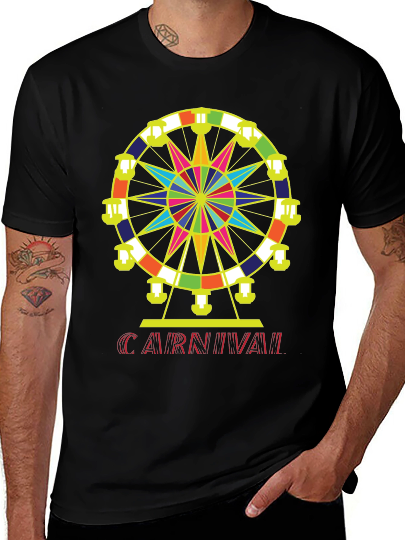 Variant 27 of Carnival Ferris Wheel Graphic Tee - Fun Style