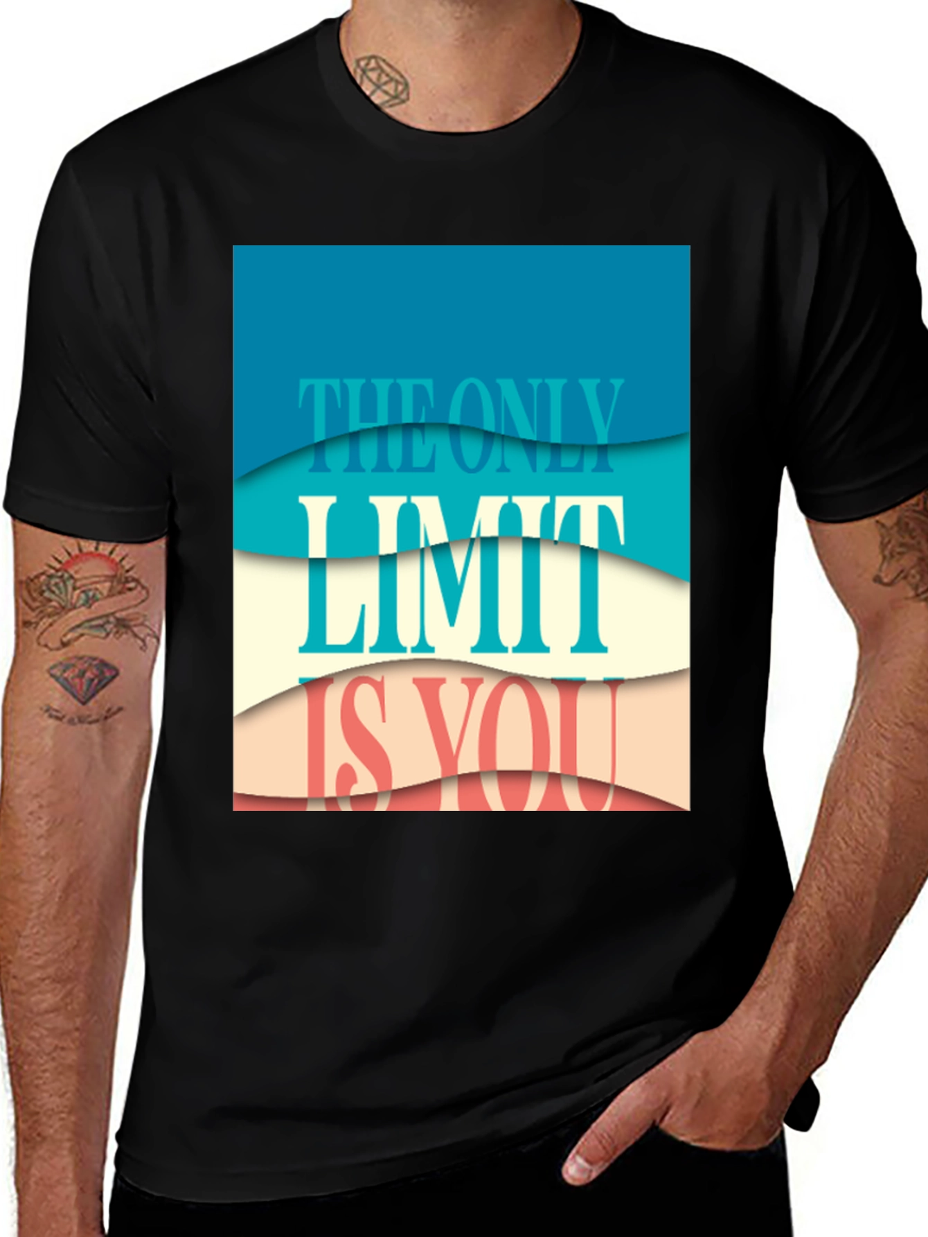 Variant 5 of Inspirational T-Shirt - The Only Limit Is You - Motivational Tee