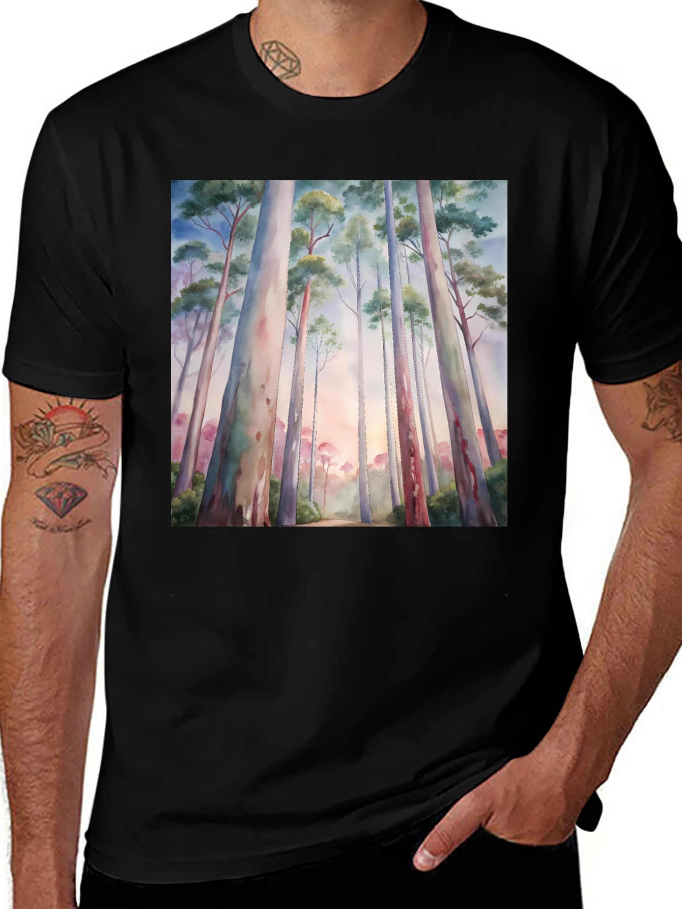Variant 3 of Eucalyptus Forest Watercolor Graphic Tee