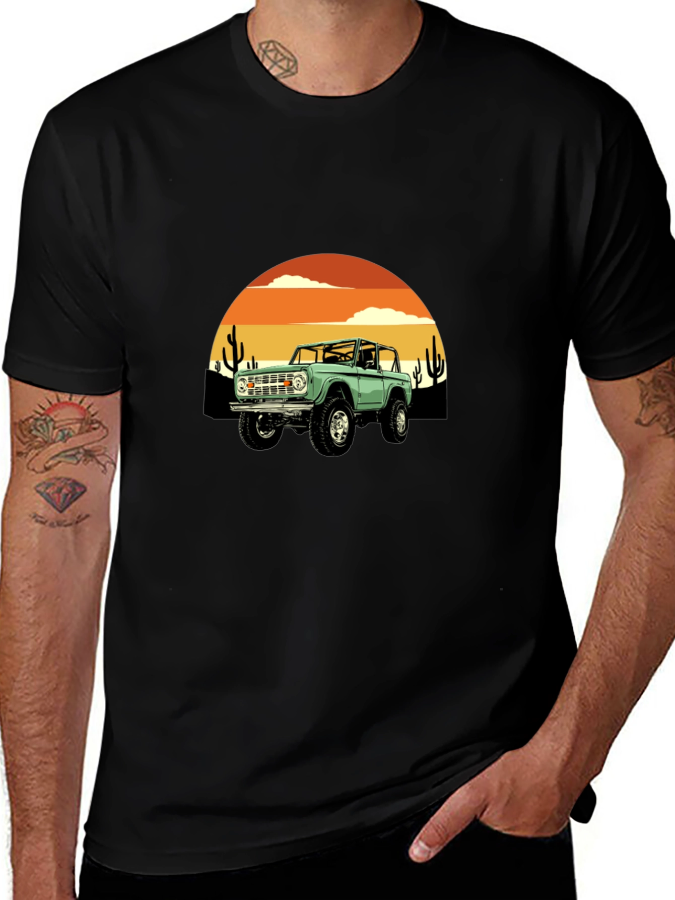 Variant 11 of Retro Bronco Desert Sunset Graphic Tee