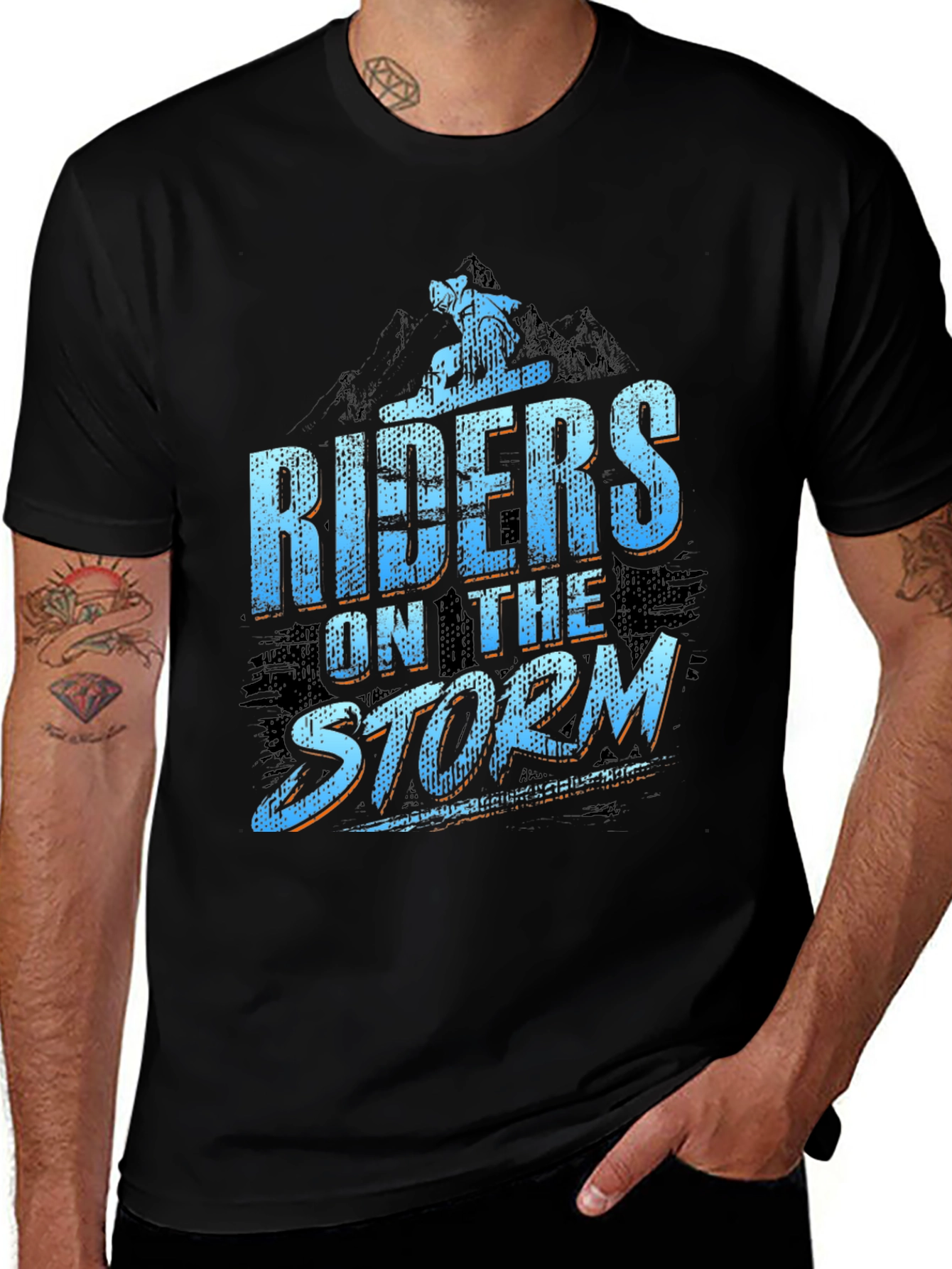 Variant 7 of Riders on the Storm Black Graphic Tee