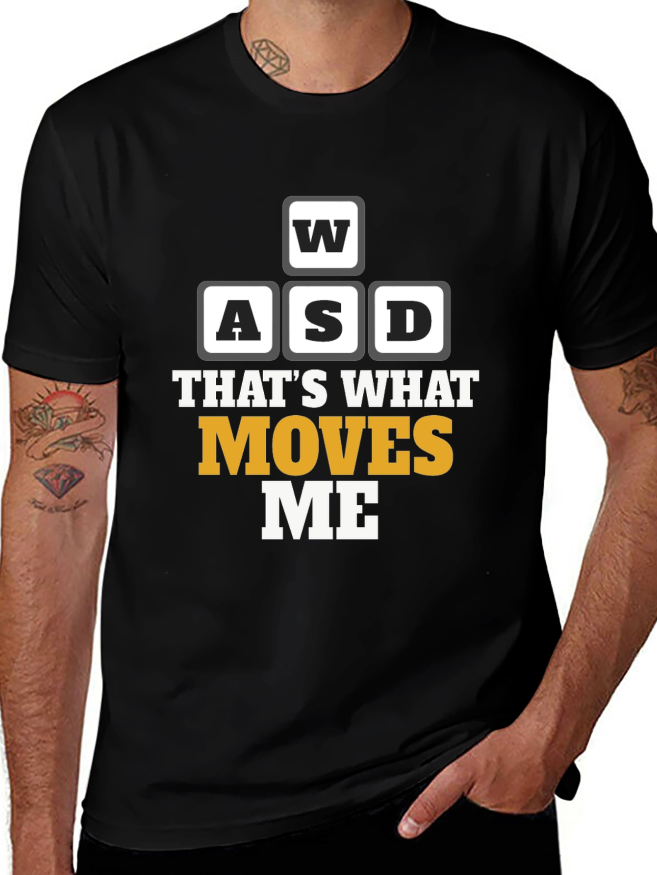 WASD Moves Me Black Gaming T-Shirt