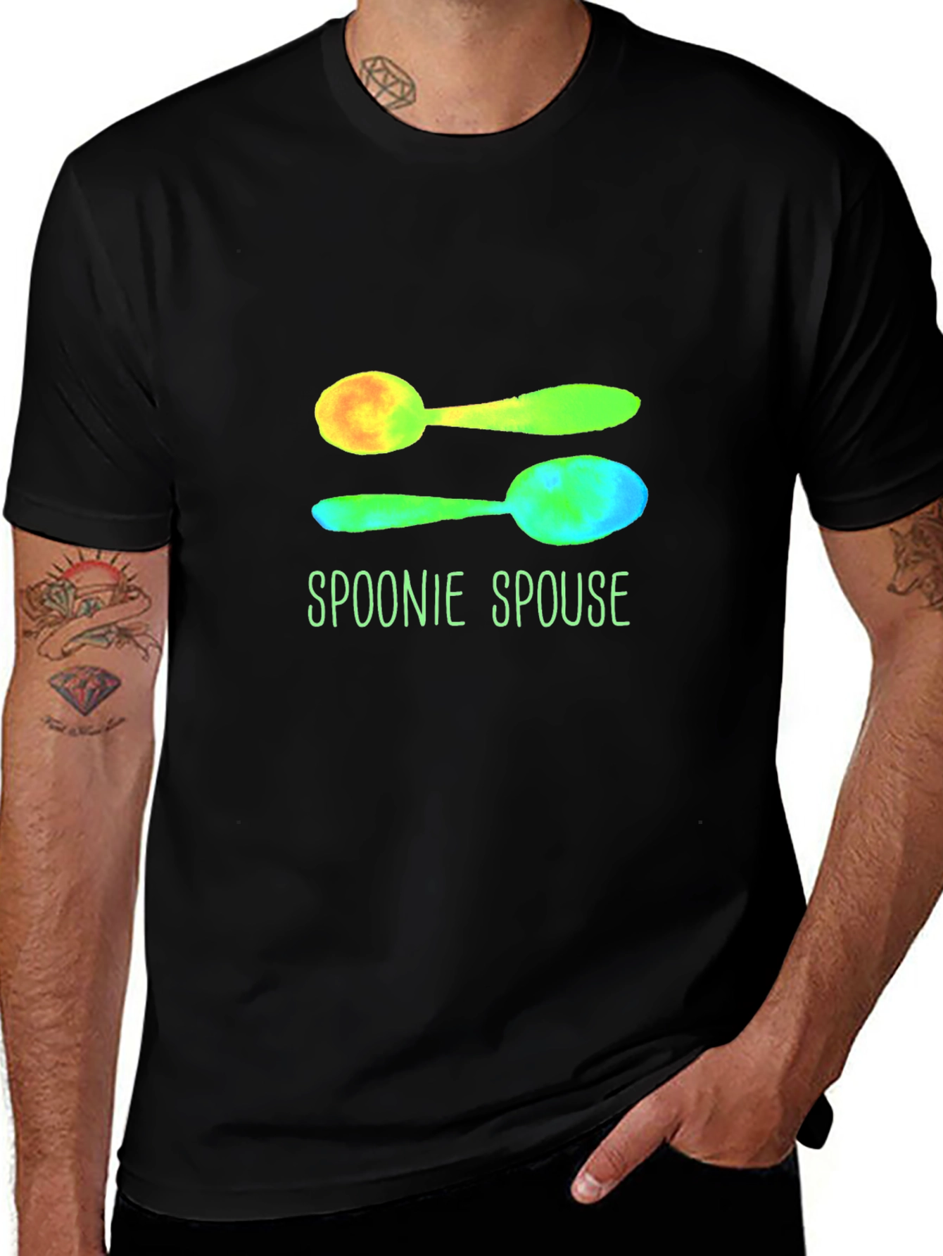 Spoonie Spouse Graphic Tee - Black Cotton T-Shirt