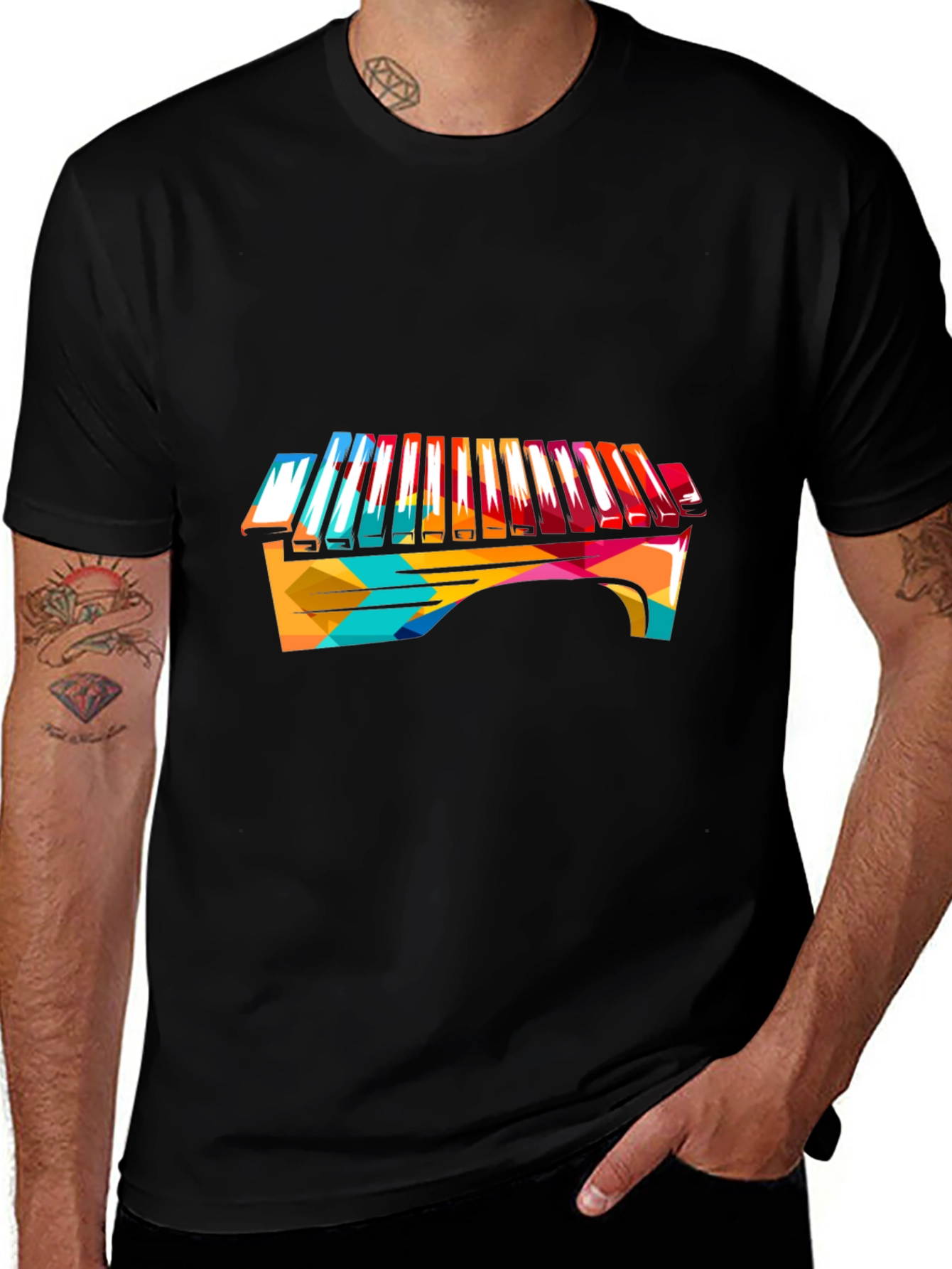 Variant 2 of Colorful Xylophone Graphic Tee - Modern Art T-Shirt