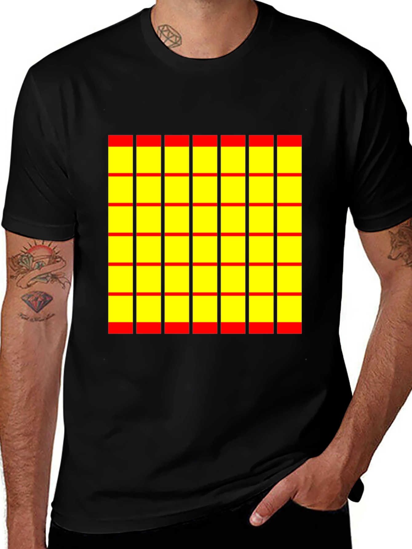 Geometric Pattern Black T-Shirt