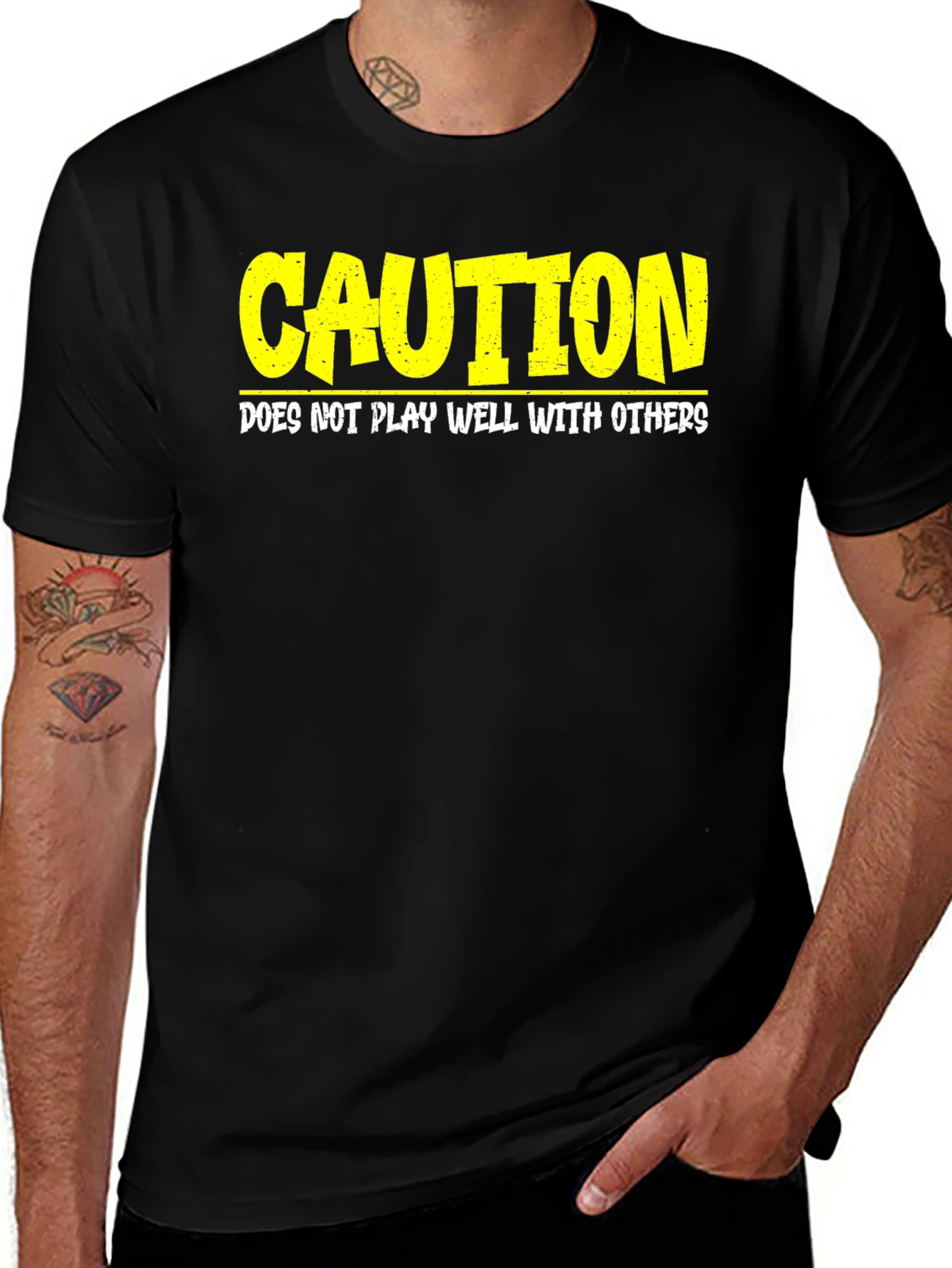 Variant 12 of Caution: Does Not Play Well With Others - Graphic Tee