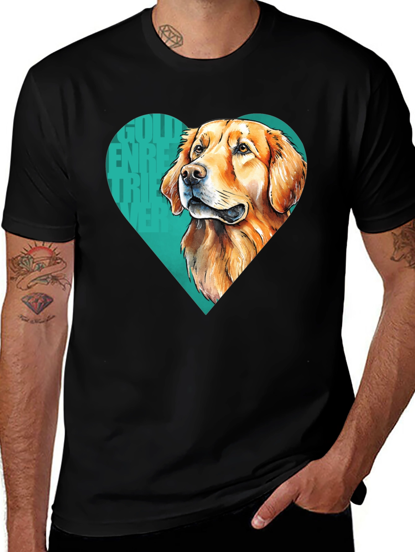 Variant 30 of Golden Retriever Heart T-Shirt - Dog Lover Tee