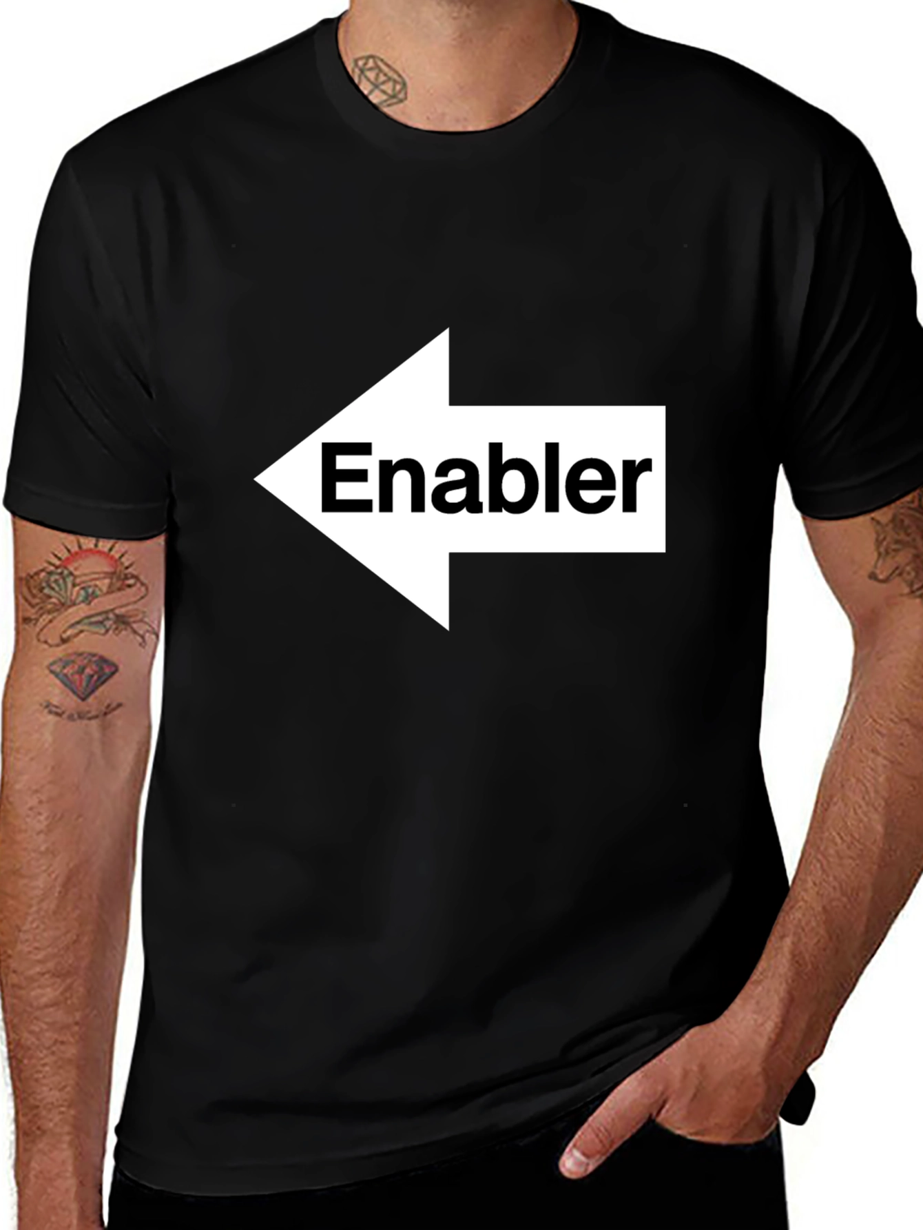 Variant 13 of Enabler Graphic Tee - Point Left Arrow Shirt