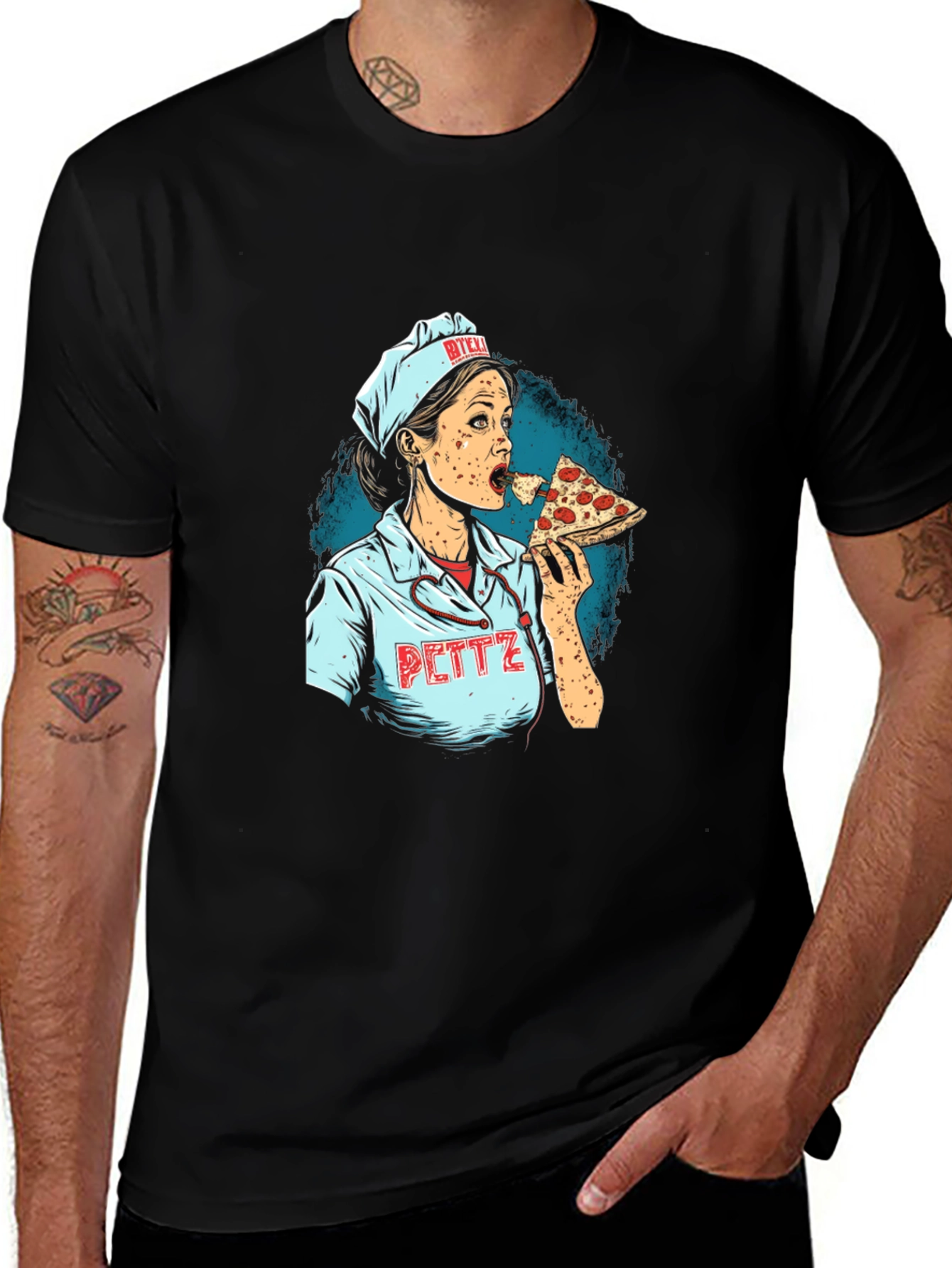 Variant 22 of Pizza Nurse Graphic T-Shirt