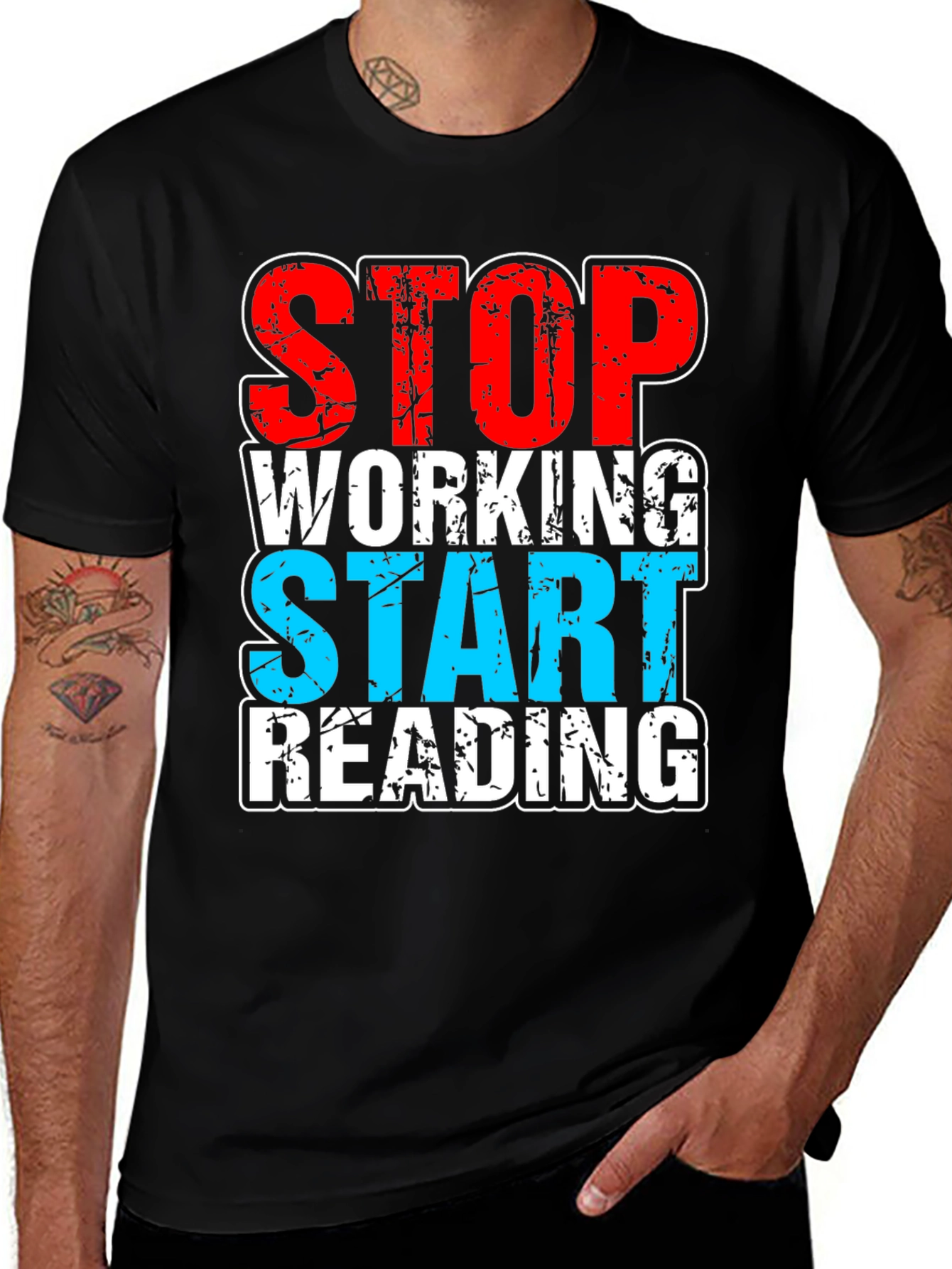 Variant 18 of Stop Working, Start Reading Graphic Tee