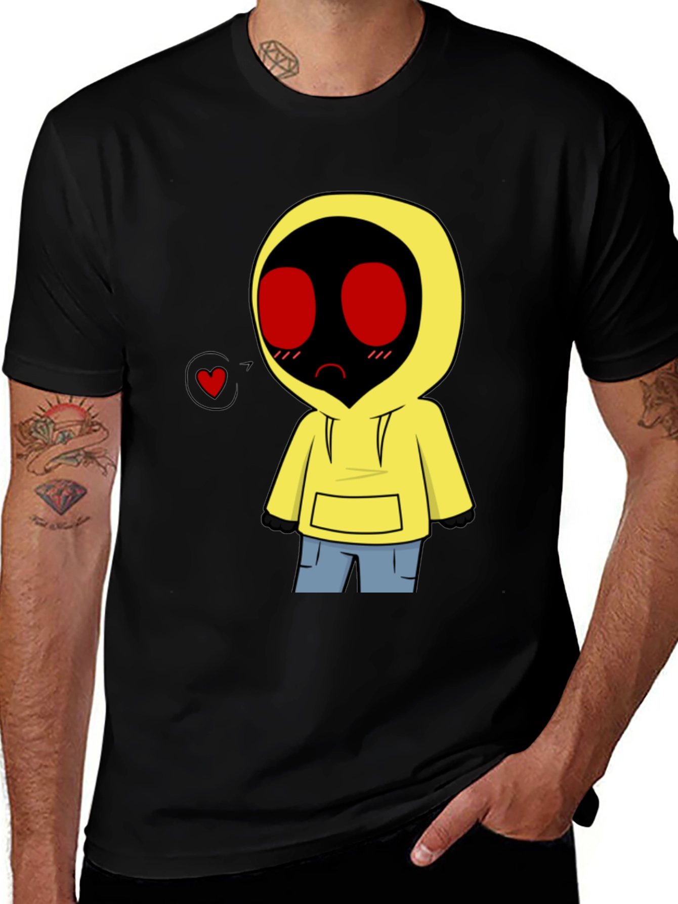 Variant 26 of Cartoon Character Black T-Shirt