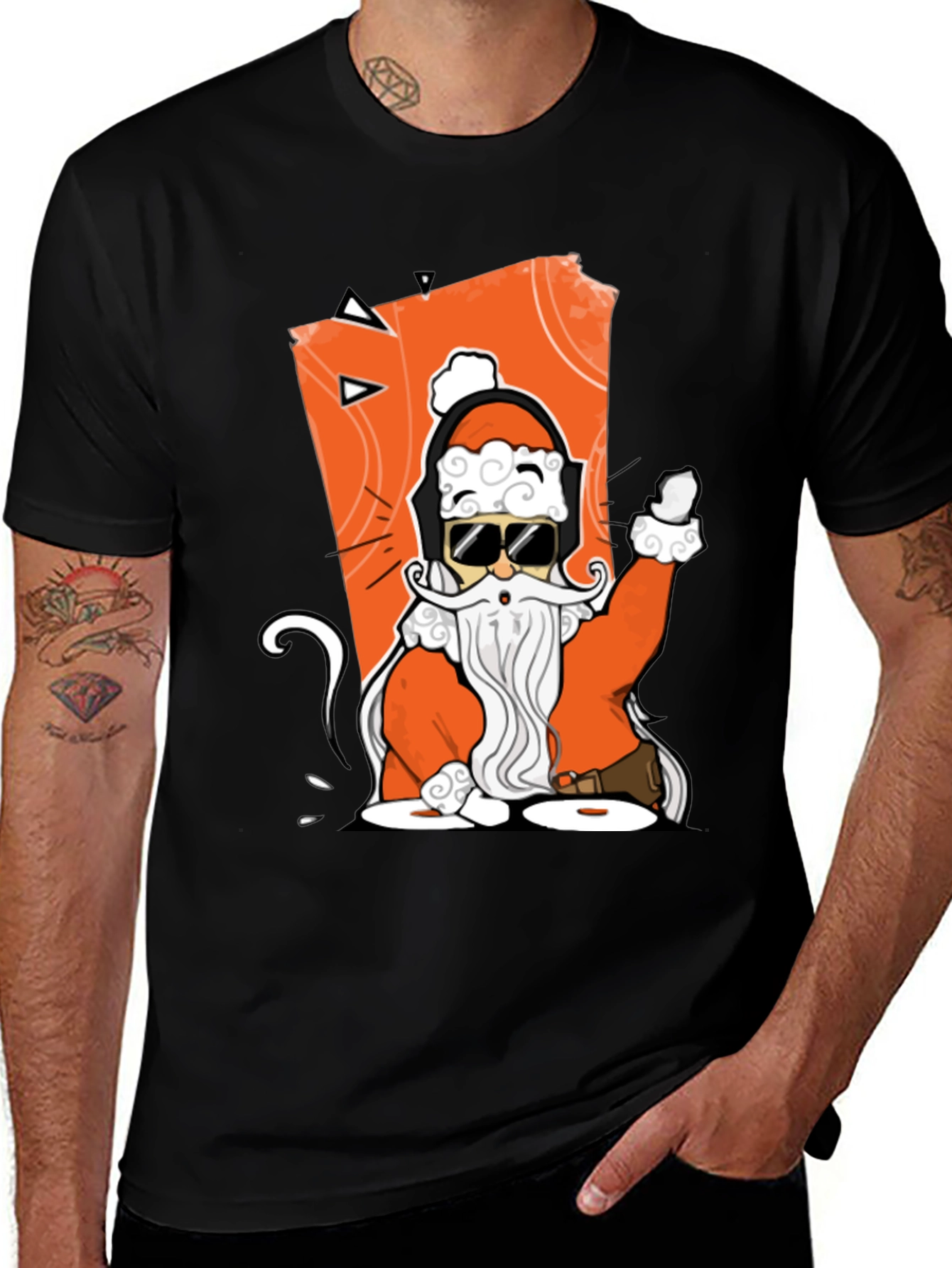 Variant 3 of Cool Santa Graphic Tee - Holiday Style