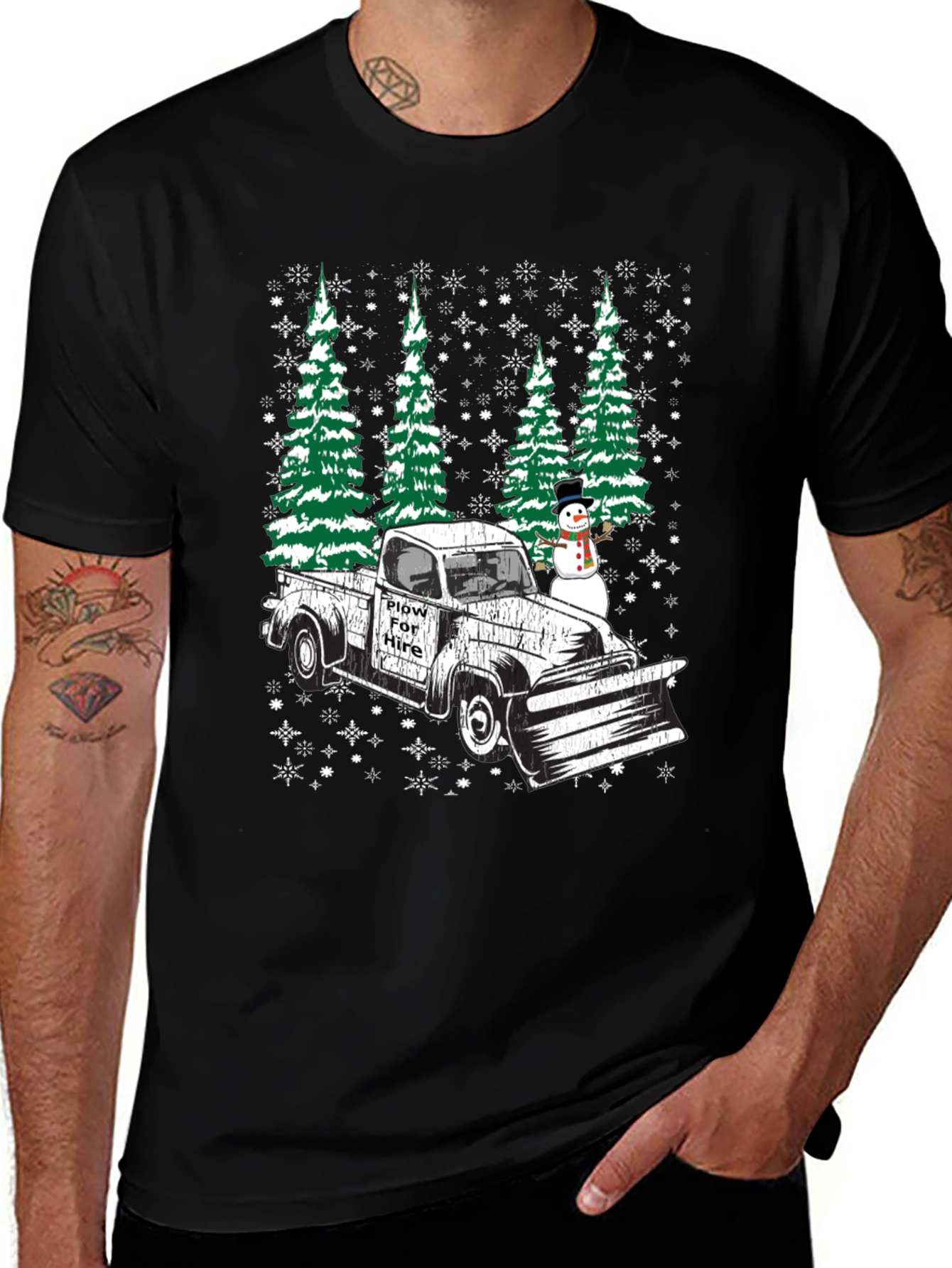 Plow For Hire Christmas Truck T-Shirt