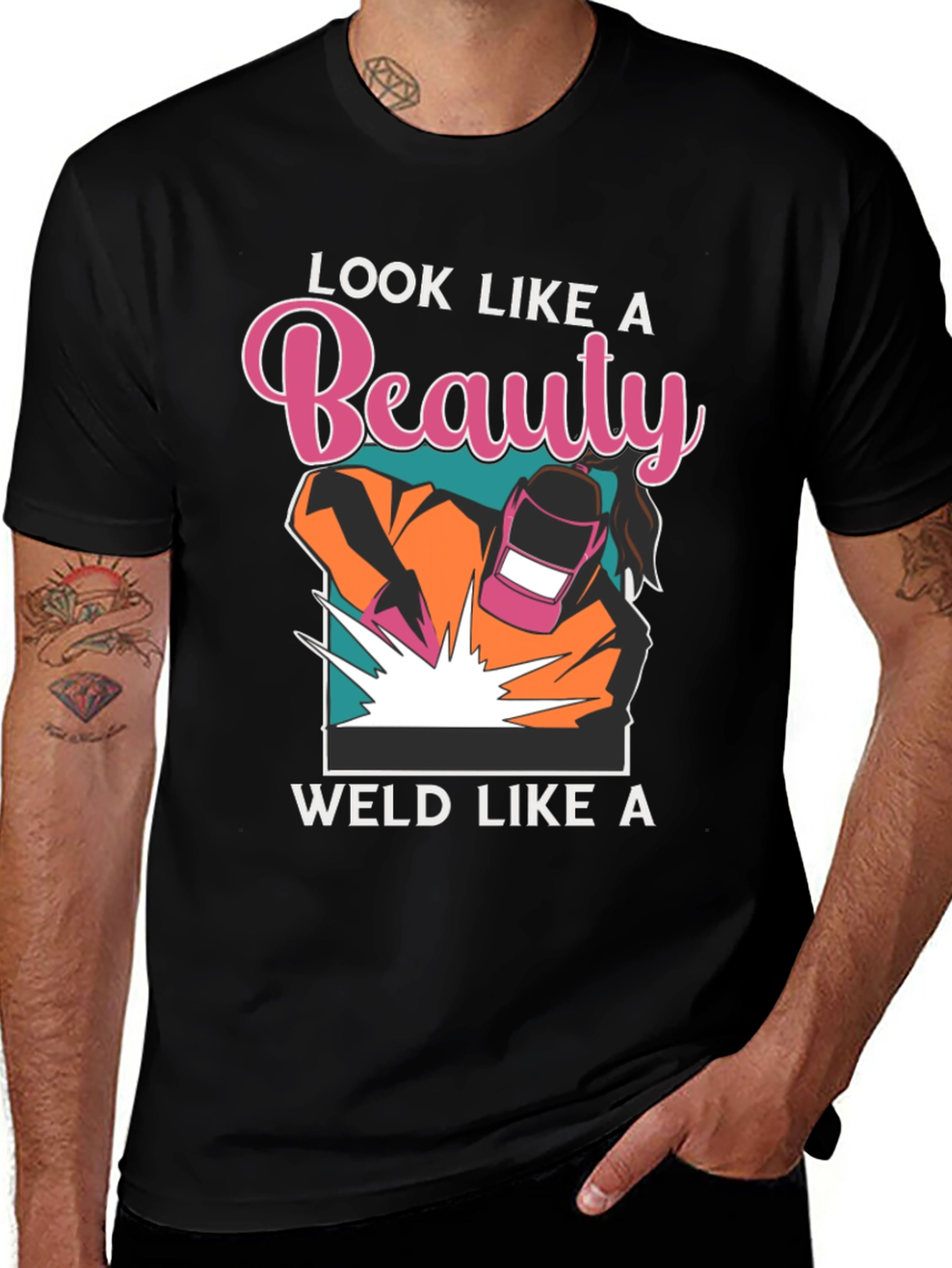 Variant 11 of Beauty Weld Graphic Tee - For Women Welders