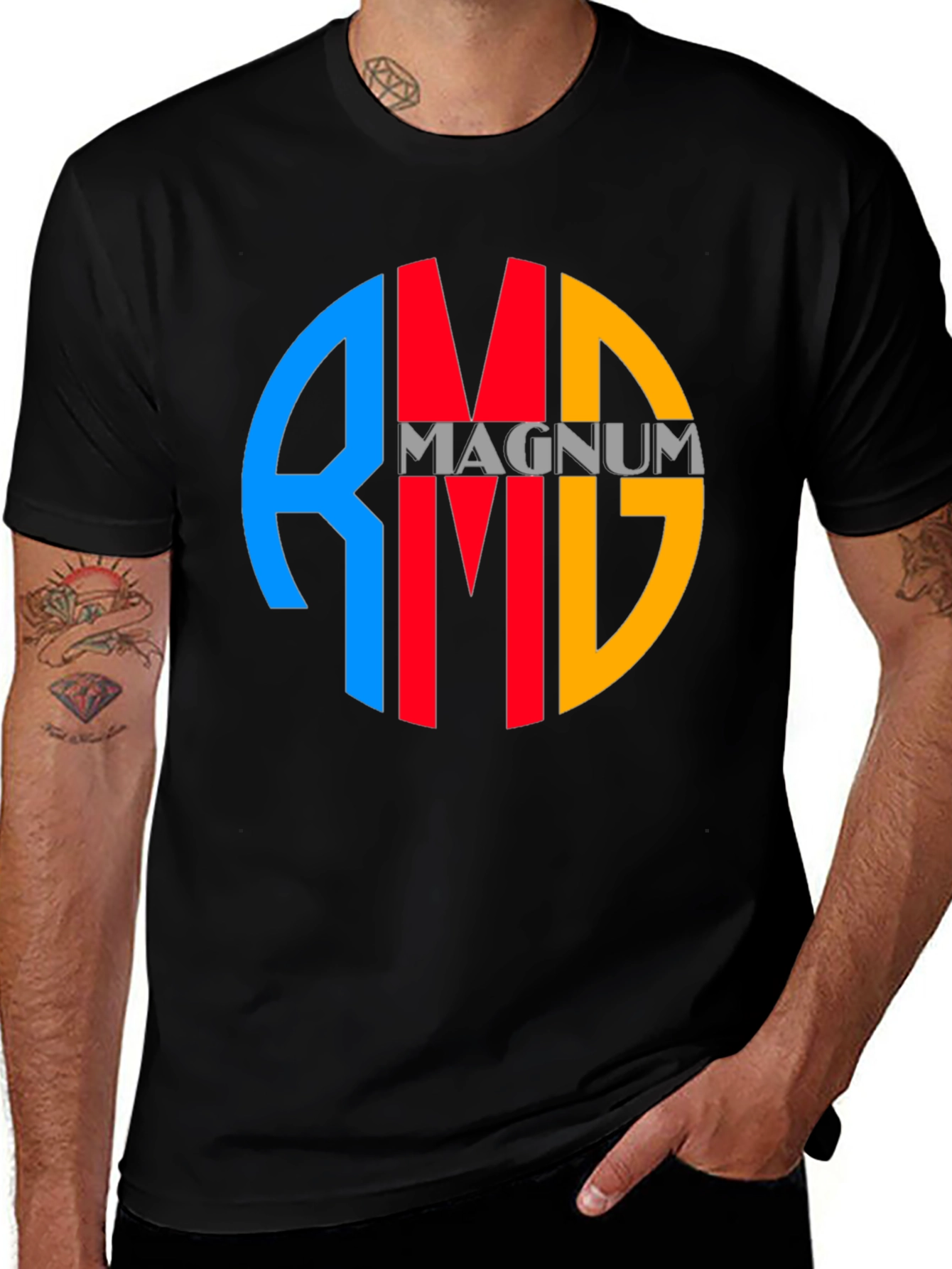 Variant 29 of RMG MAGNUM Logo Black T-Shirt