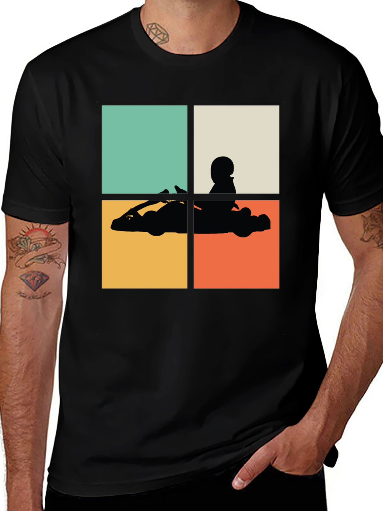 Variant 16 of Retro Go-Kart Silhouette T-Shirt
