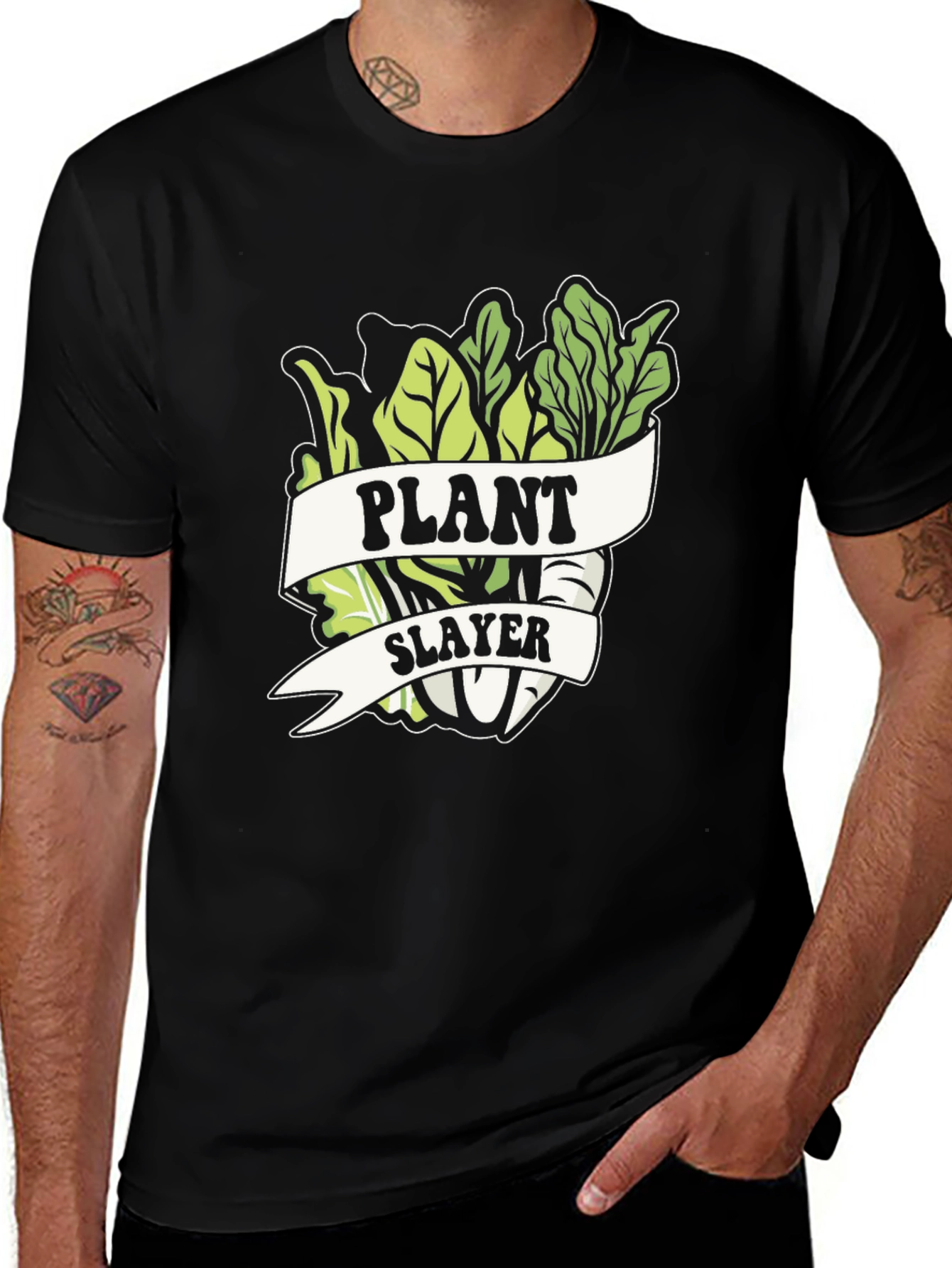 Variant 15 of Plant Slayer Graphic T-Shirt - Vegetarian Humor Tee