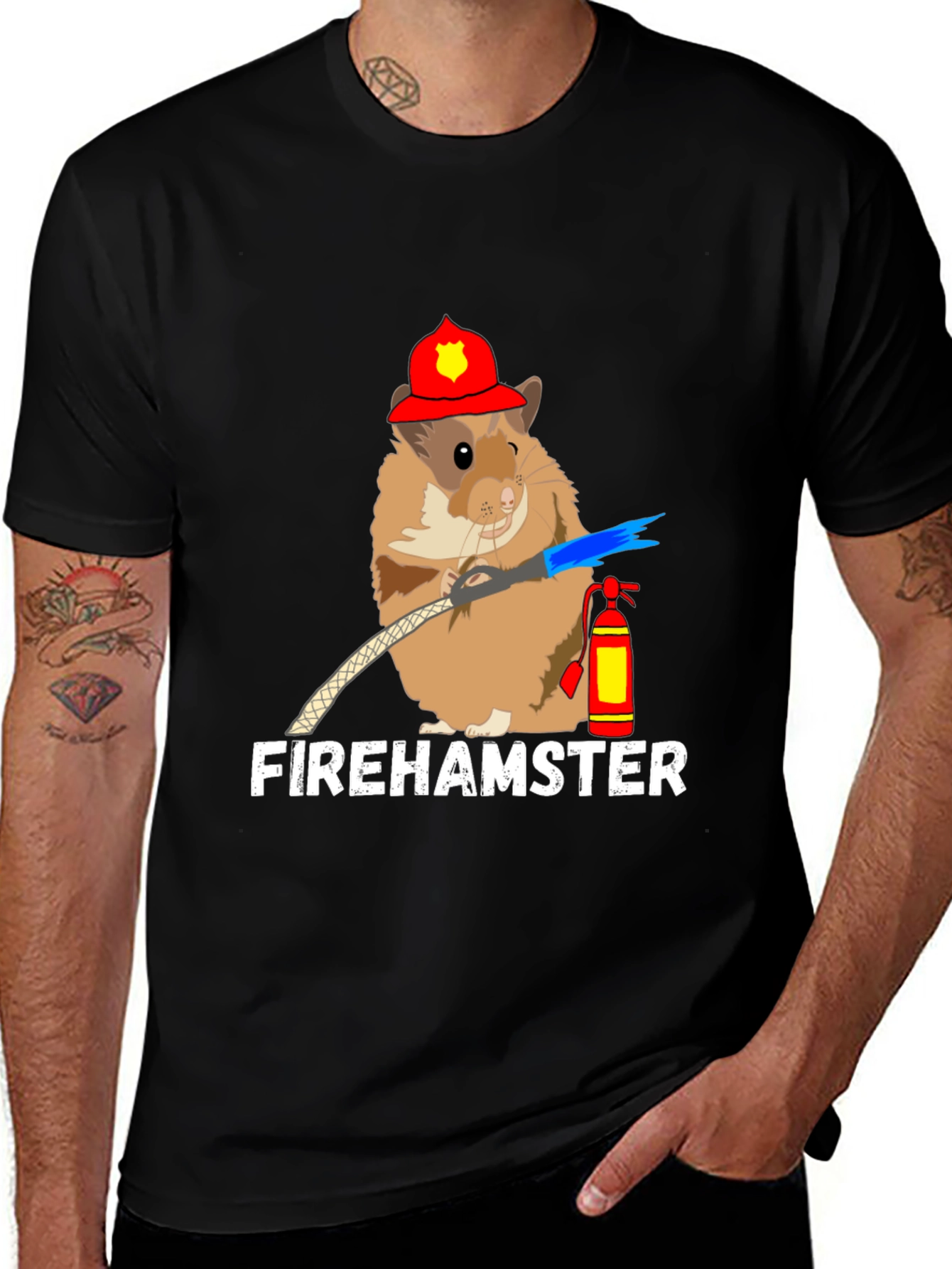 Variant 30 of Fire Hamster T-Shirt - Cute Firefighter Design