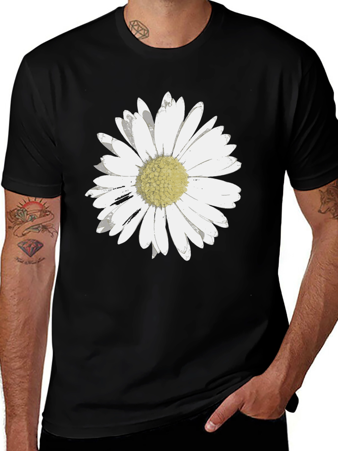 Variant 16 of Daisy Graphic Tee - Black Casual Shirt