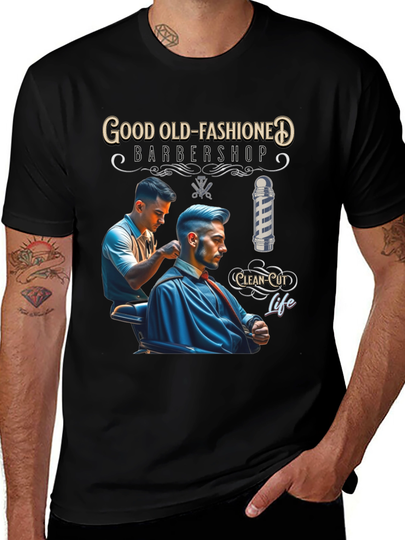 Variant 26 of Good Old-Fashioned Barbershop Graphic Tee