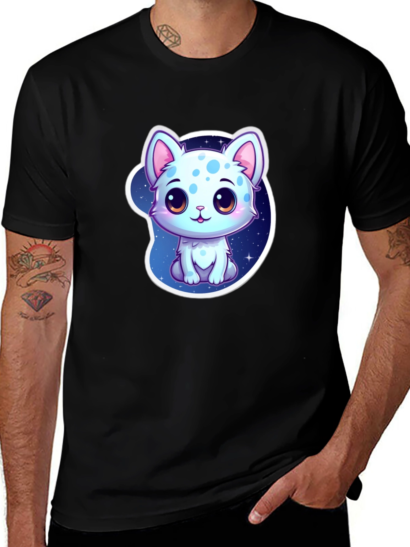 Variant 14 of Cute Cartoon Kitten Graphic T-Shirt