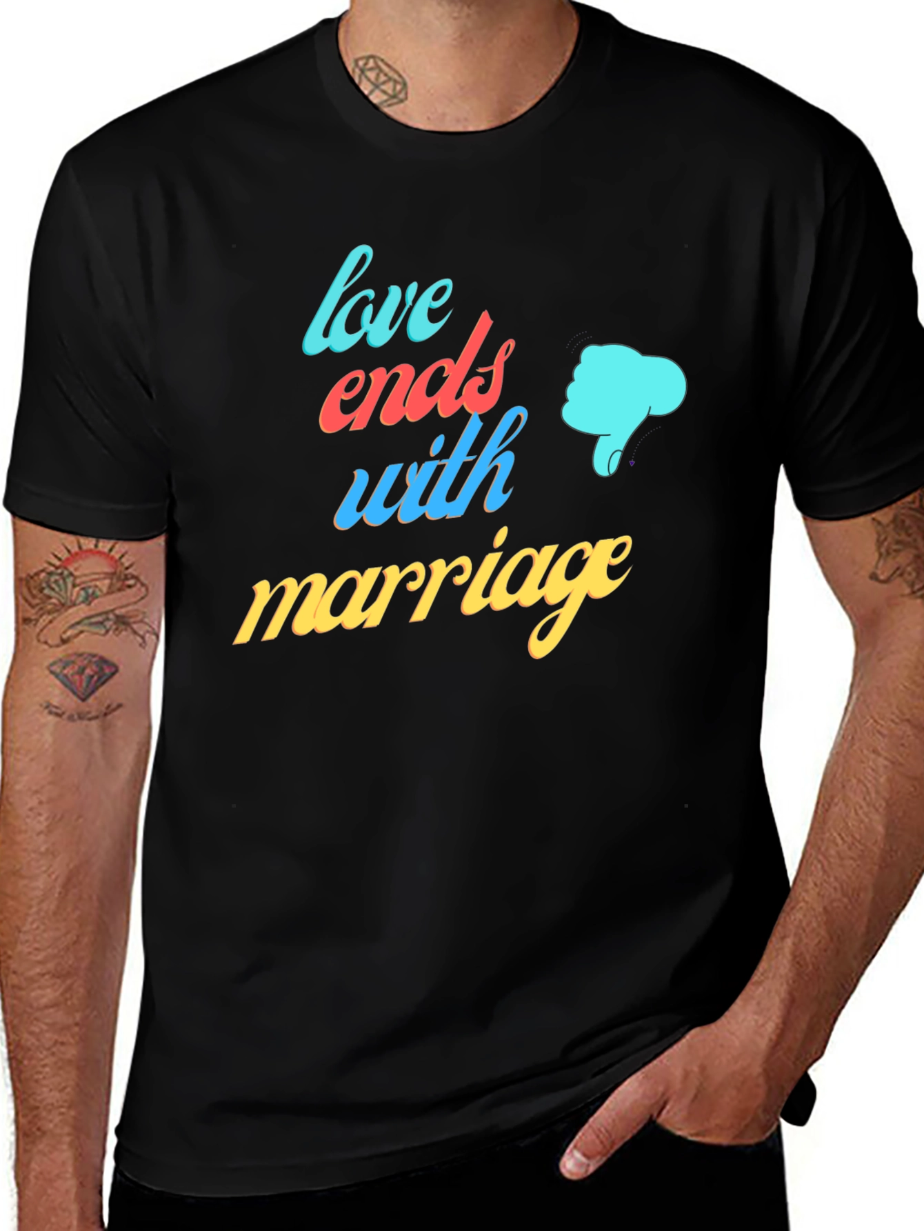 Variant 4 of Love Ends with Marriage Humor T-Shirt