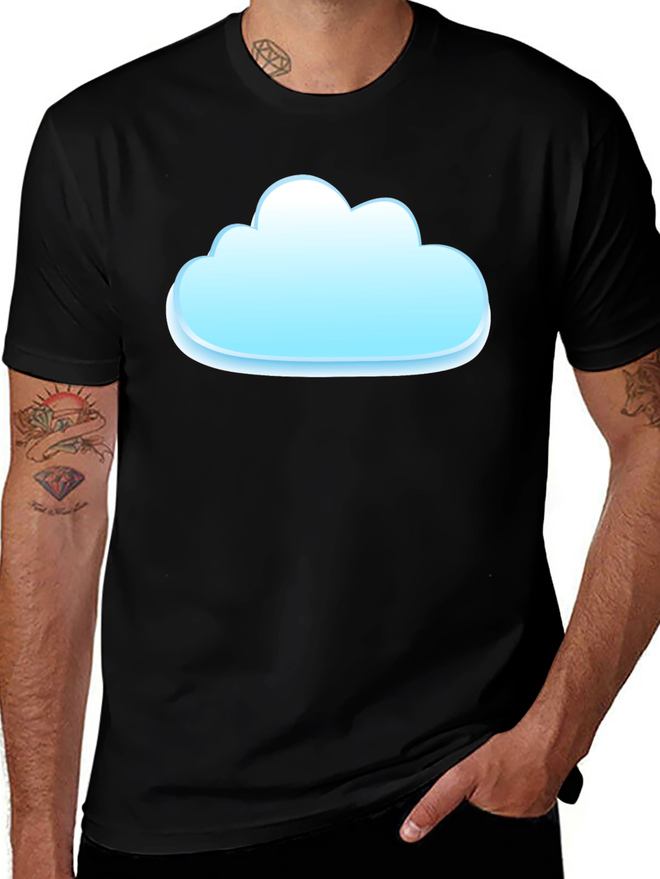 Variant 24 of Cloud Graphic Black T-Shirt - Soft Cotton Blend Casual Wear