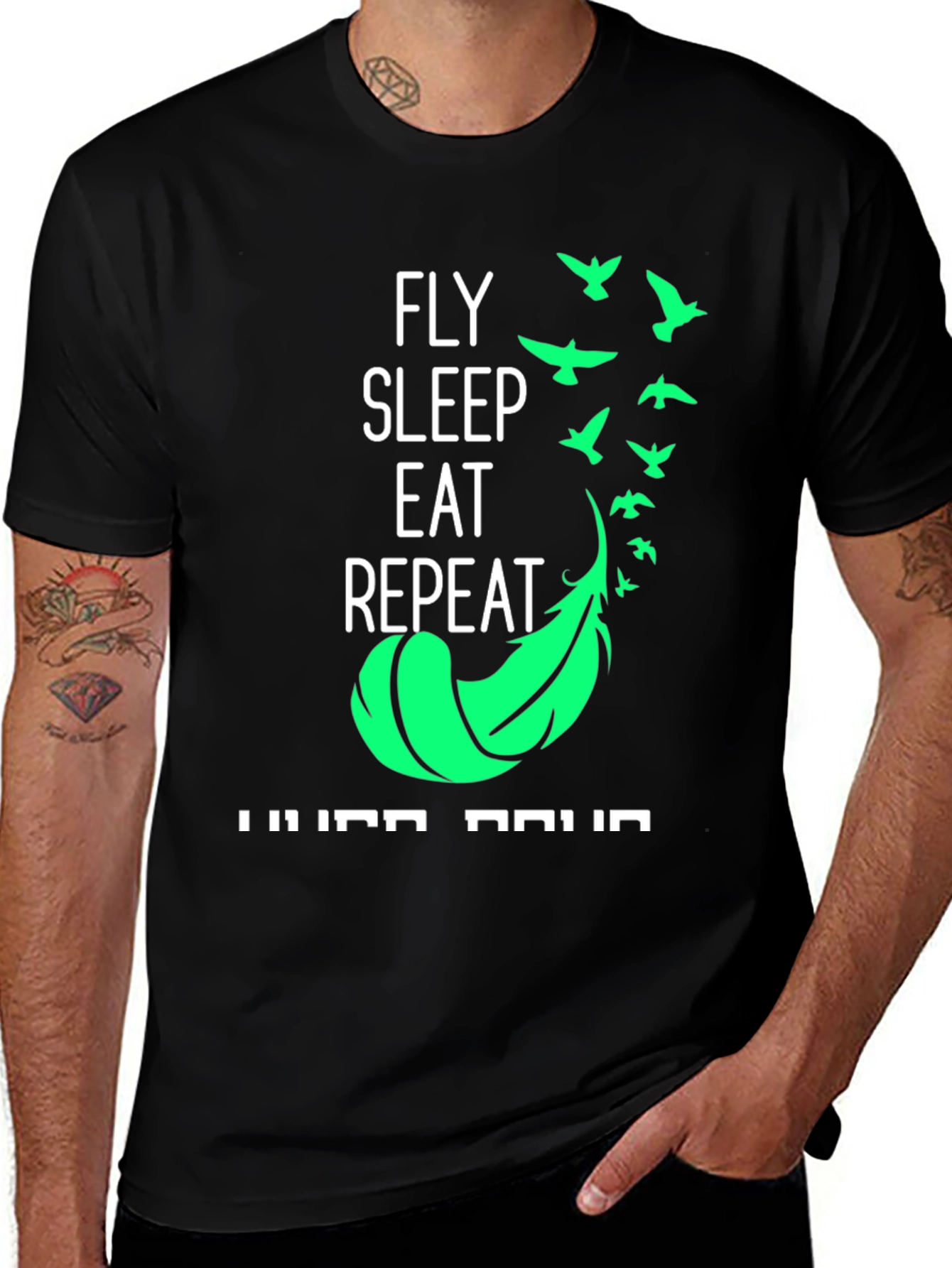 Variant 8 of Fly Sleep Eat Repeat Graphic Tee
