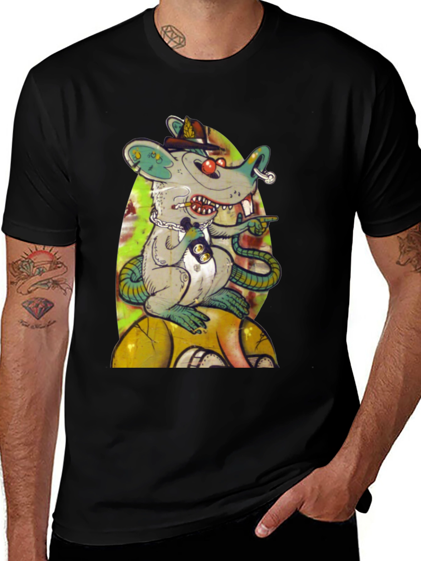 Variant 6 of Rat Graffiti Art T-Shirt - Unique Design