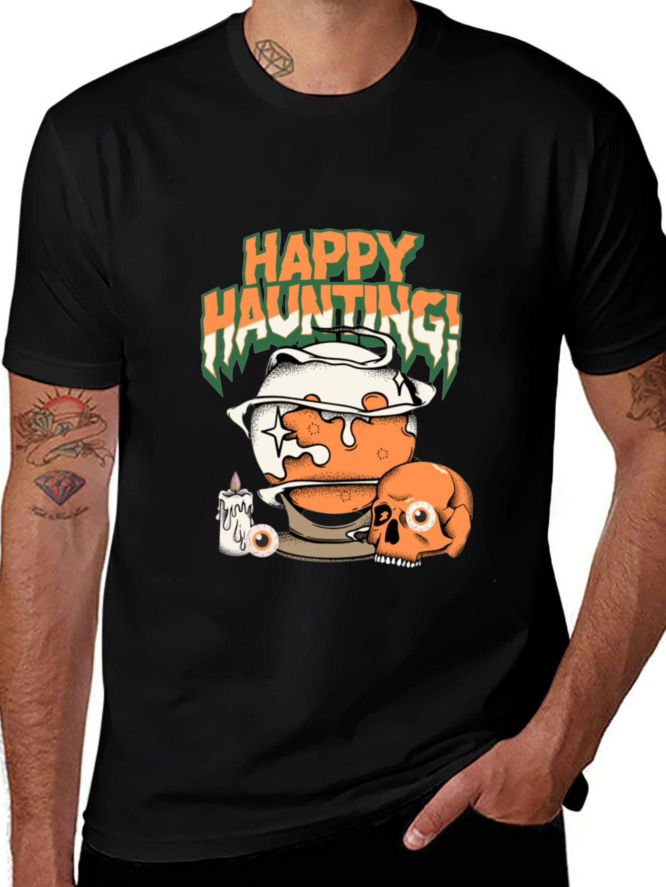 Happy Haunting Tee - Halloween Graphic T-Shirt