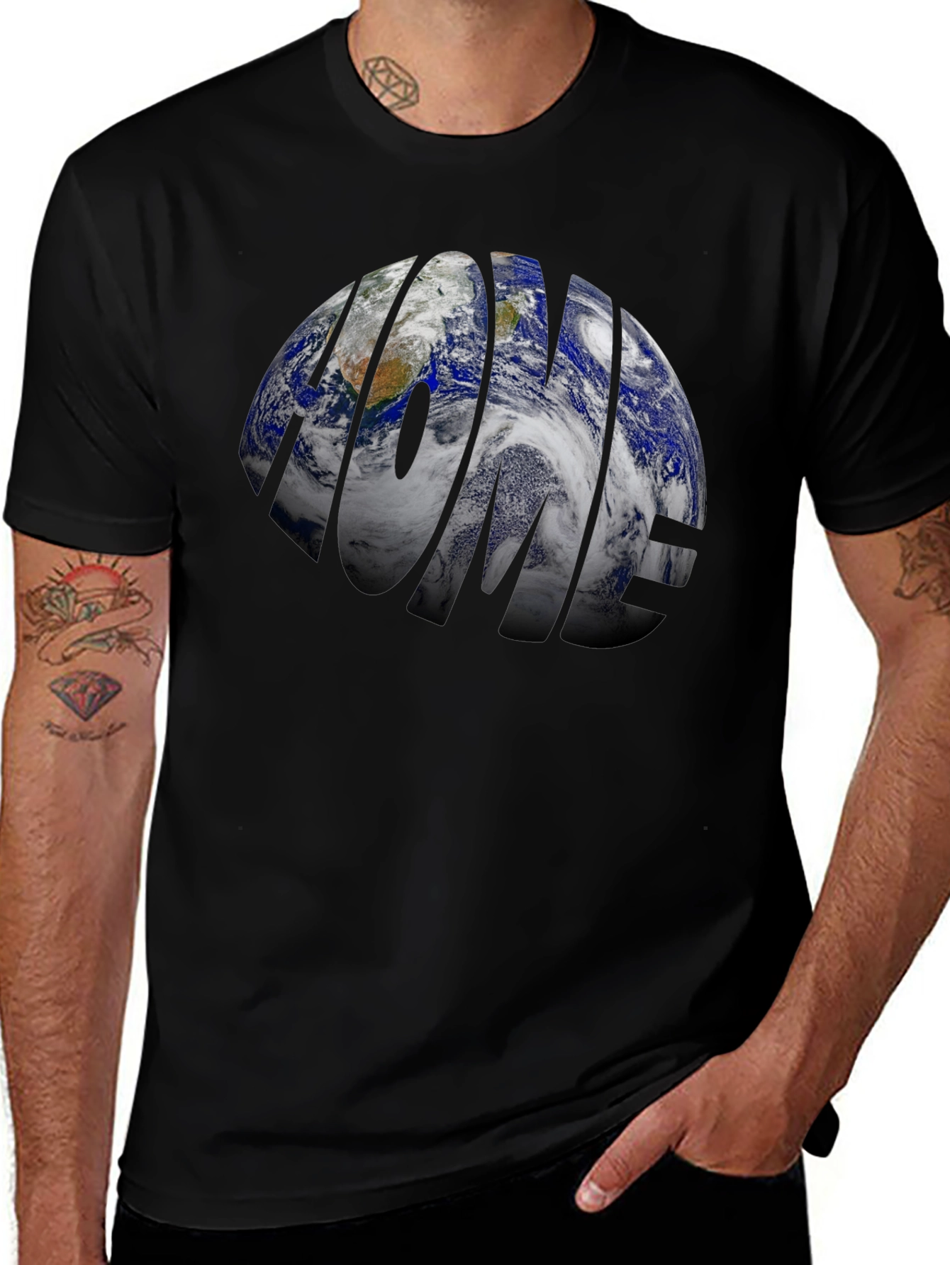 Variant 7 of Home Planet Earth Graphic T-Shirt - Black