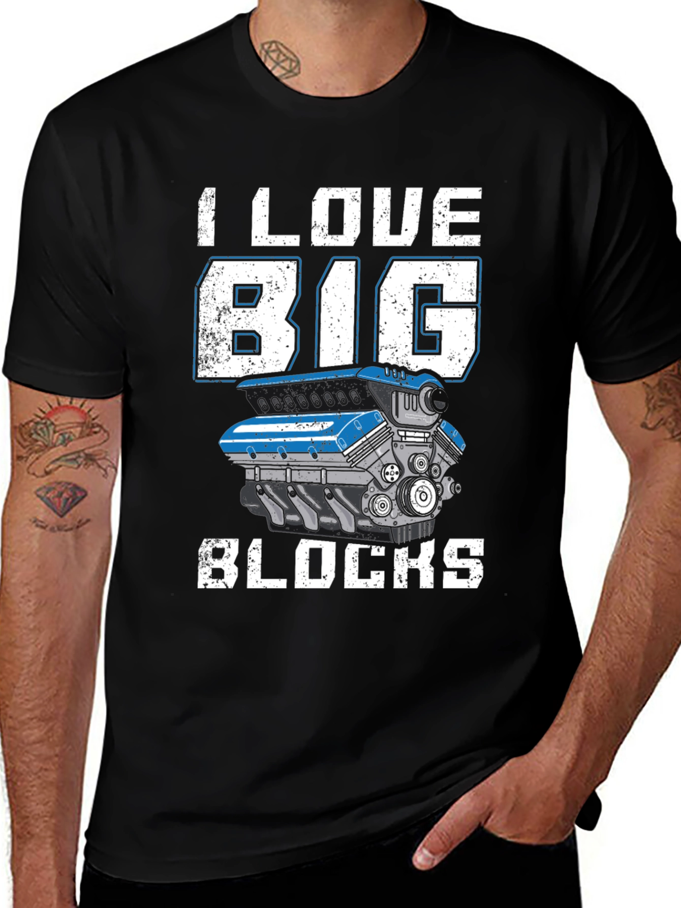 Variant 22 of I Love Big Blocks T-Shirt - Engine Graphic Tee