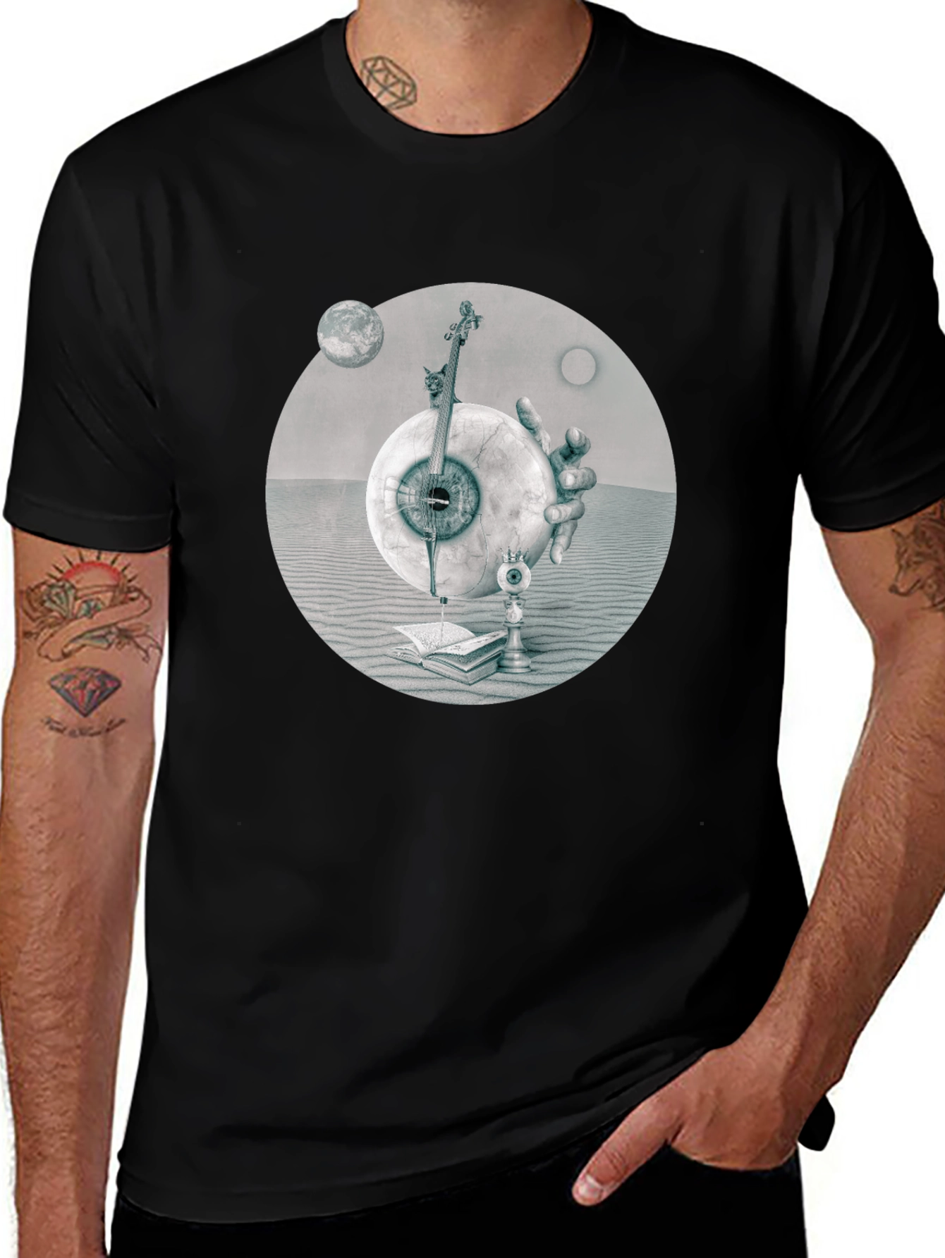Variant 7 of Surreal Eye & Violin Graphic Tee
