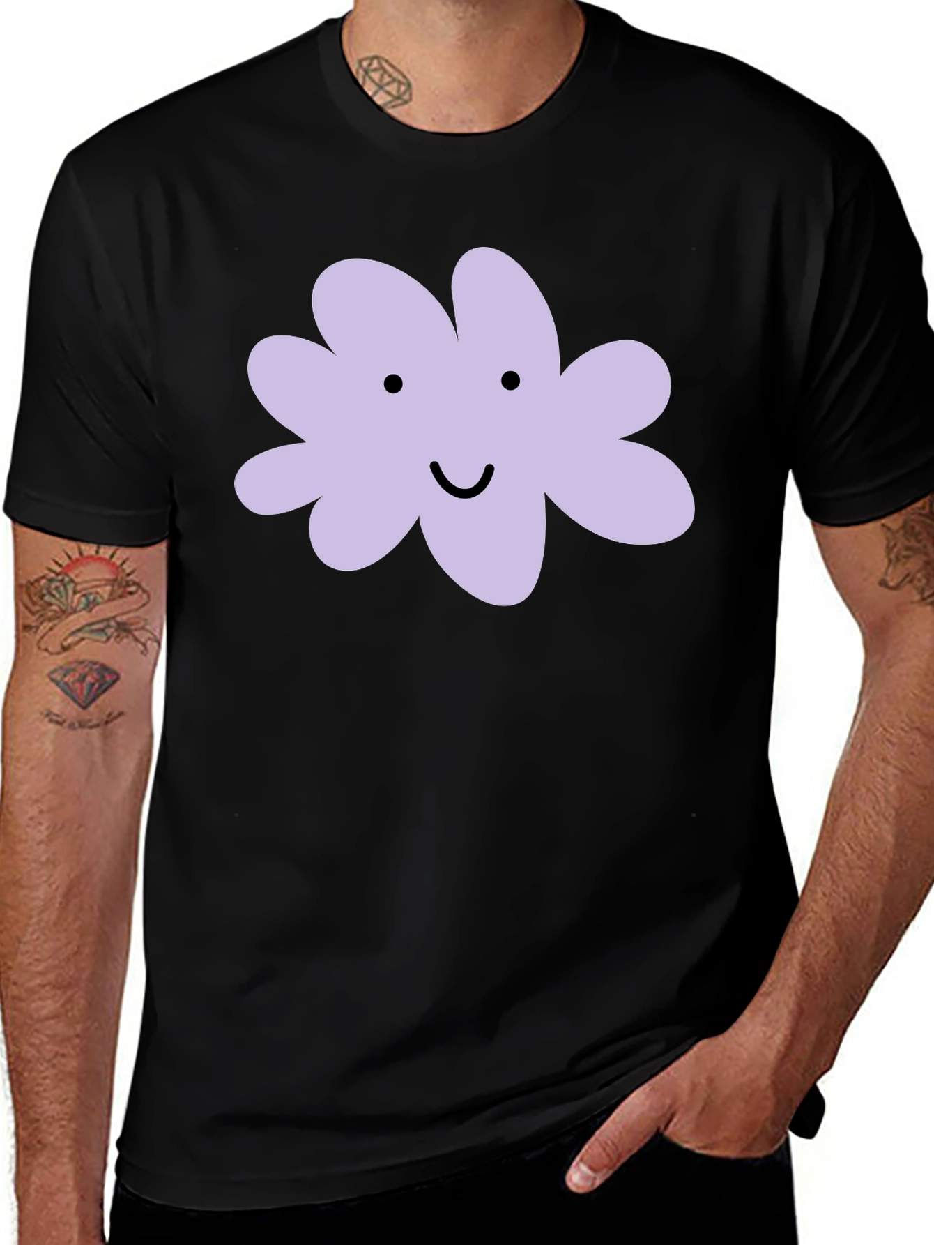 Variant 16 of Smiling Cloud Black T-Shirt