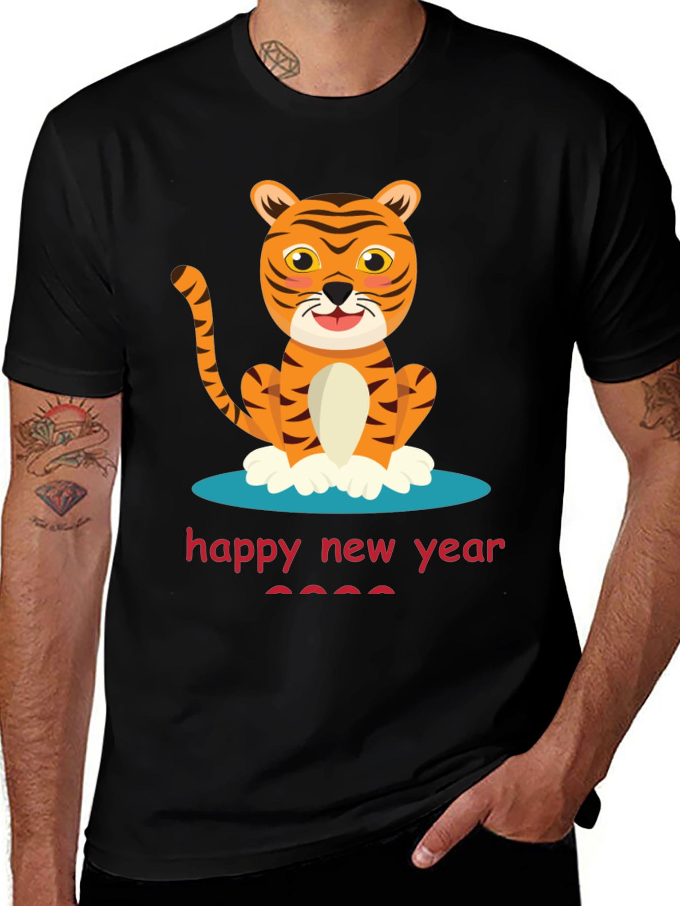 Variant 8 of Happy New Year Tiger Graphic Tee