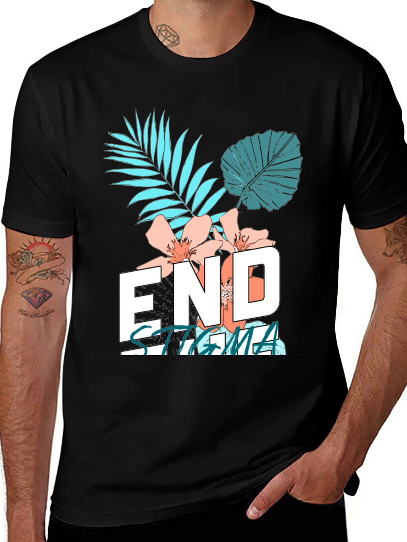 Variant 15 of End Stigma Graphic Tee - Black