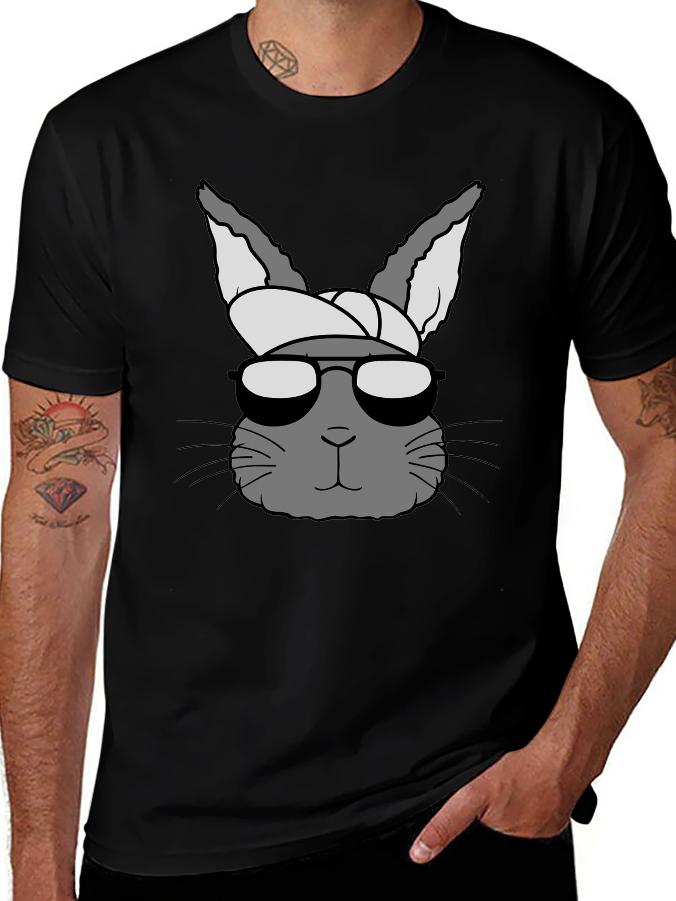 Variant 14 of Cool Rabbit Graphic Tee - Funny Bunny with Shades