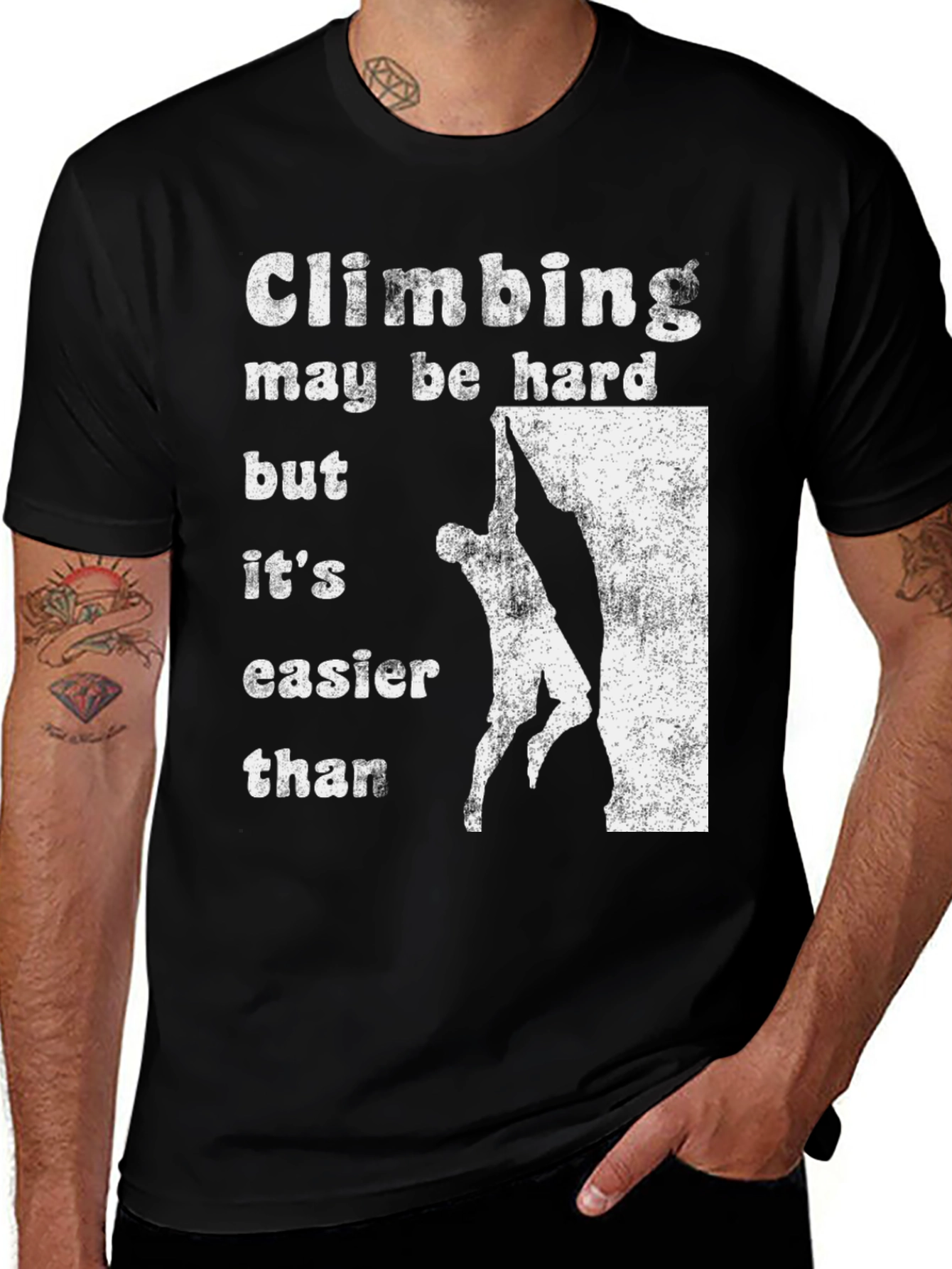 Variant 15 of Climbing T-Shirt: Harder Than What?