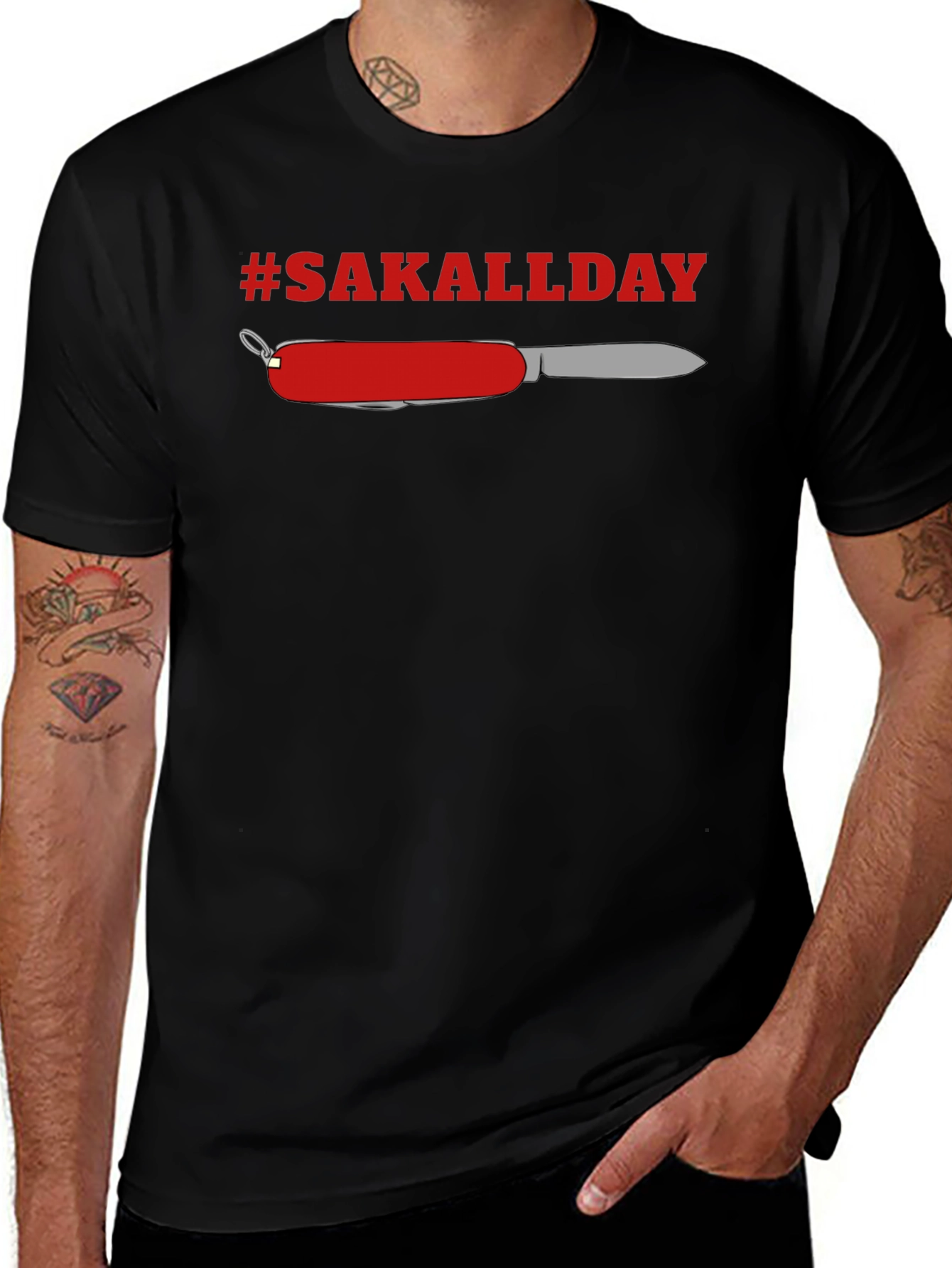 #SAKALLDAY Swiss Army Knife Graphic Tee - Black