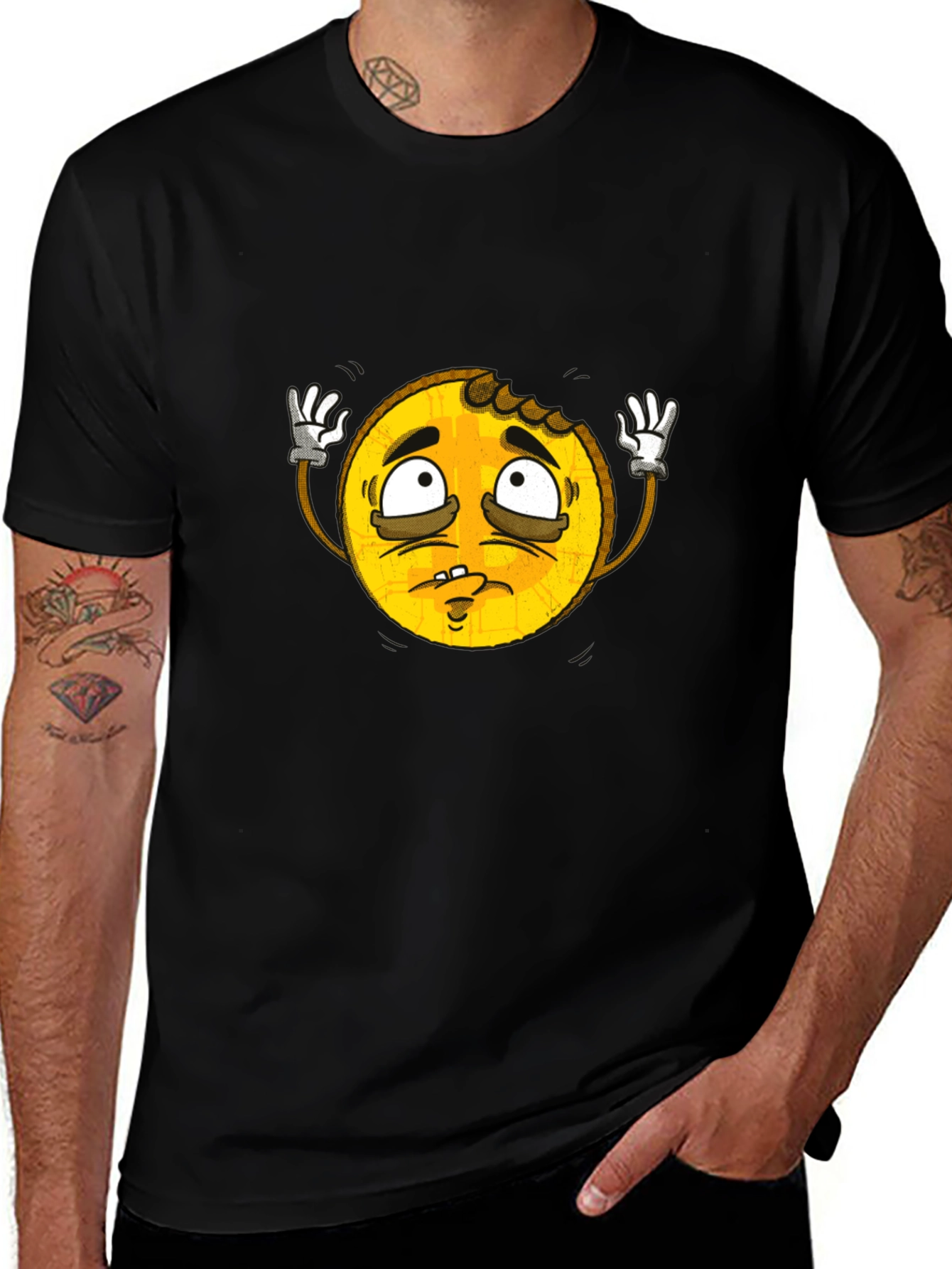 Variant 5 of Funny Waffle Emoji Graphic T-Shirt
